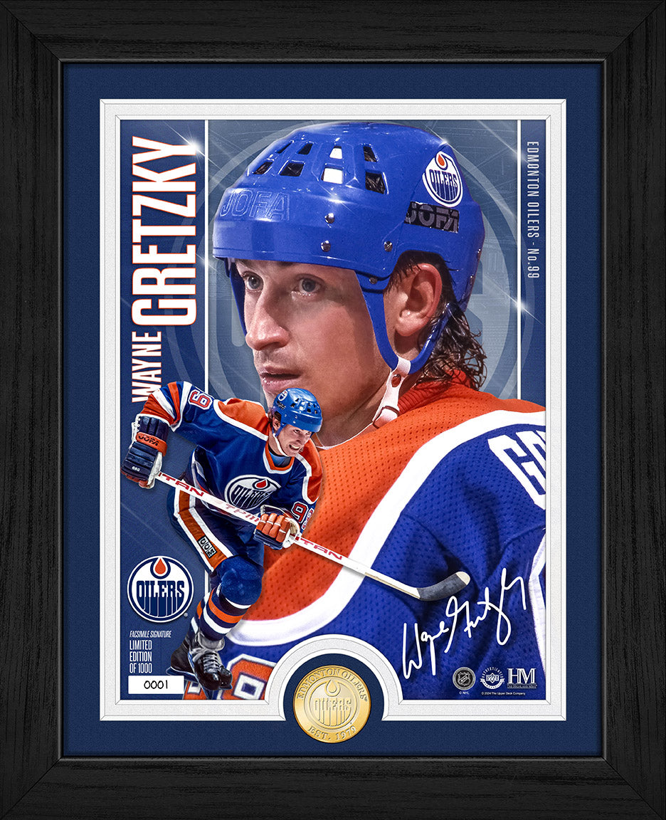 Wayne Gretzky Edmonton Oilers Bronze Coin Artist Proof Photo Mint