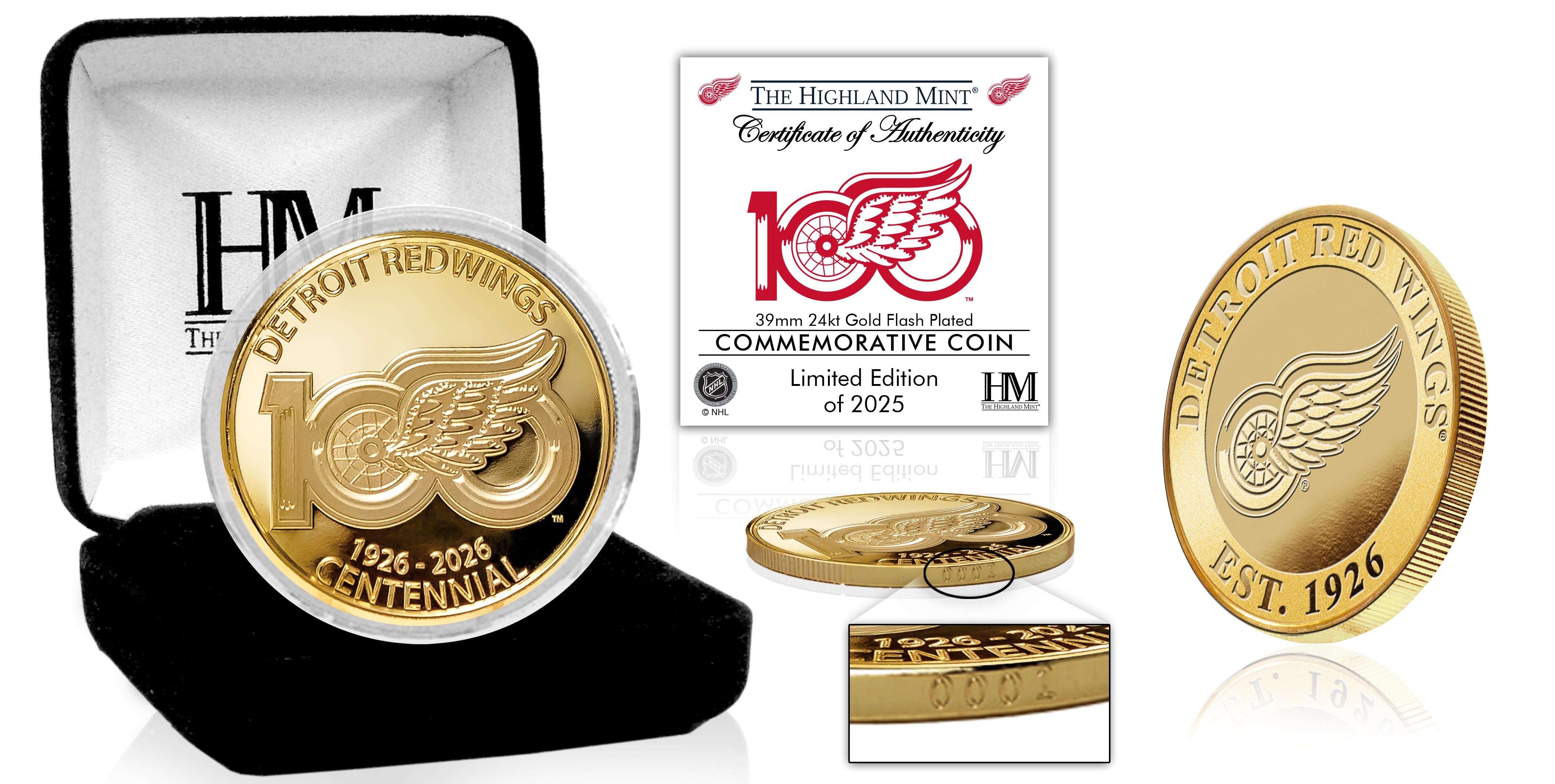 Detroit Red Wings 100th Anniversary Gold Coin 