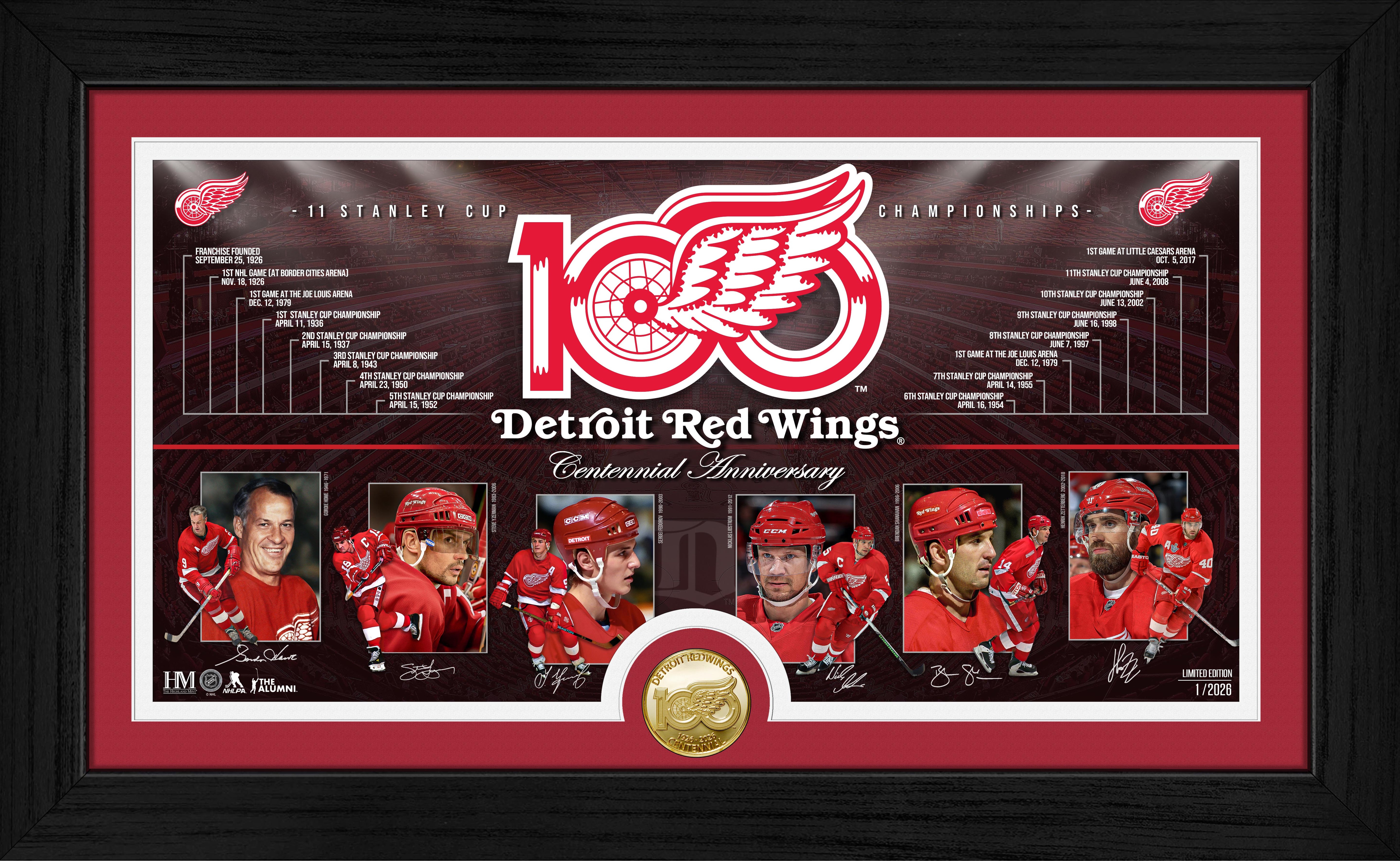 Detroit Red Wings 100th Anniversary Bronze Coin Timeline Photomint