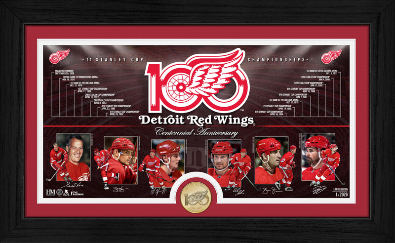 Detroit Red Wings 100th Anniversary Bronze Coin Timeline Photomint