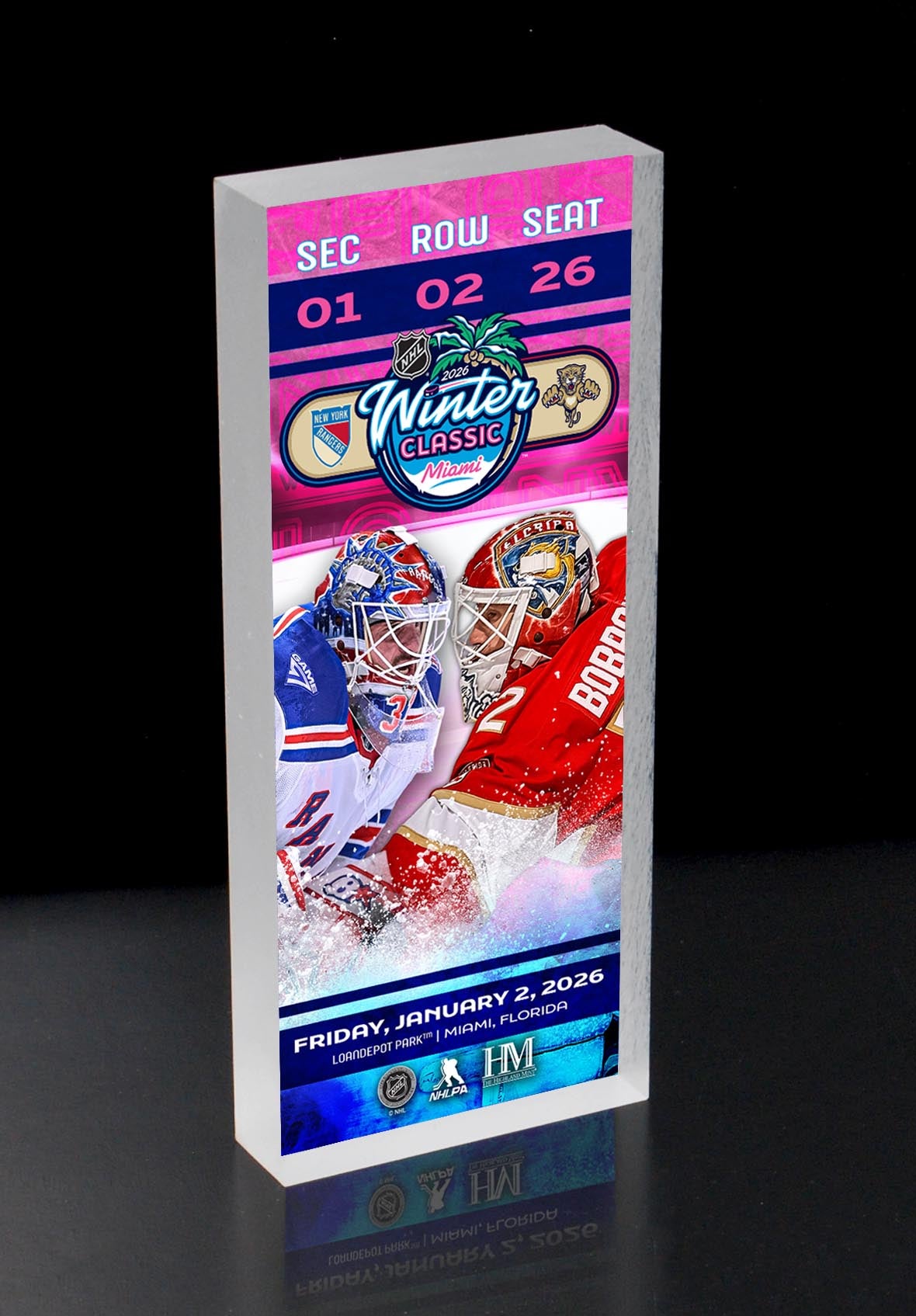 New York Rangers vs. Florida Panthers 2026 NHL Winter Classic 2x6x3/4 Acrylic BlocKart