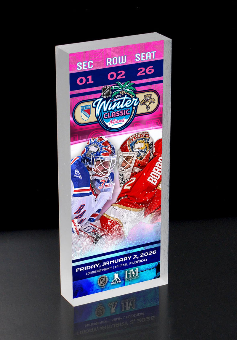 New York Rangers vs. Florida Panthers 2026 NHL Winter Classic 2x6x3/4 Acrylic BlocKart