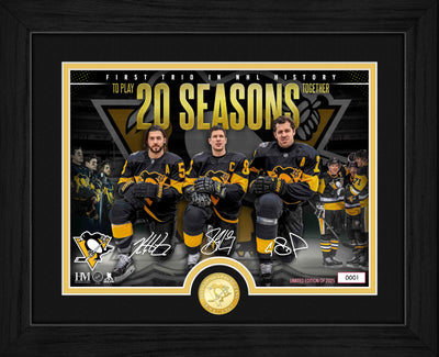 Crosby Malkin Letang 20 Seasons Bronze Coin Photo Mint