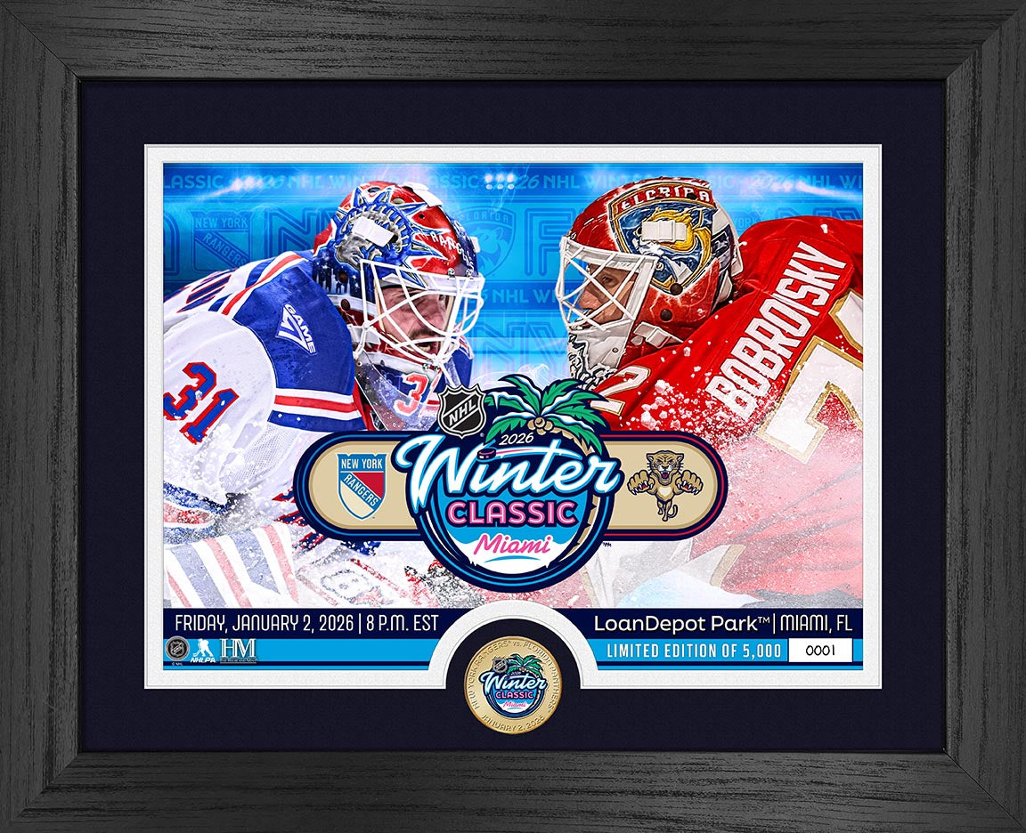 【 明治～大正 チェーンカフス対 】　野球ボール　銅地銀鍍金　エナメル象嵌 New York Rangers vs. Florida Panthers 2026 NHL Winter Classic Bronze C