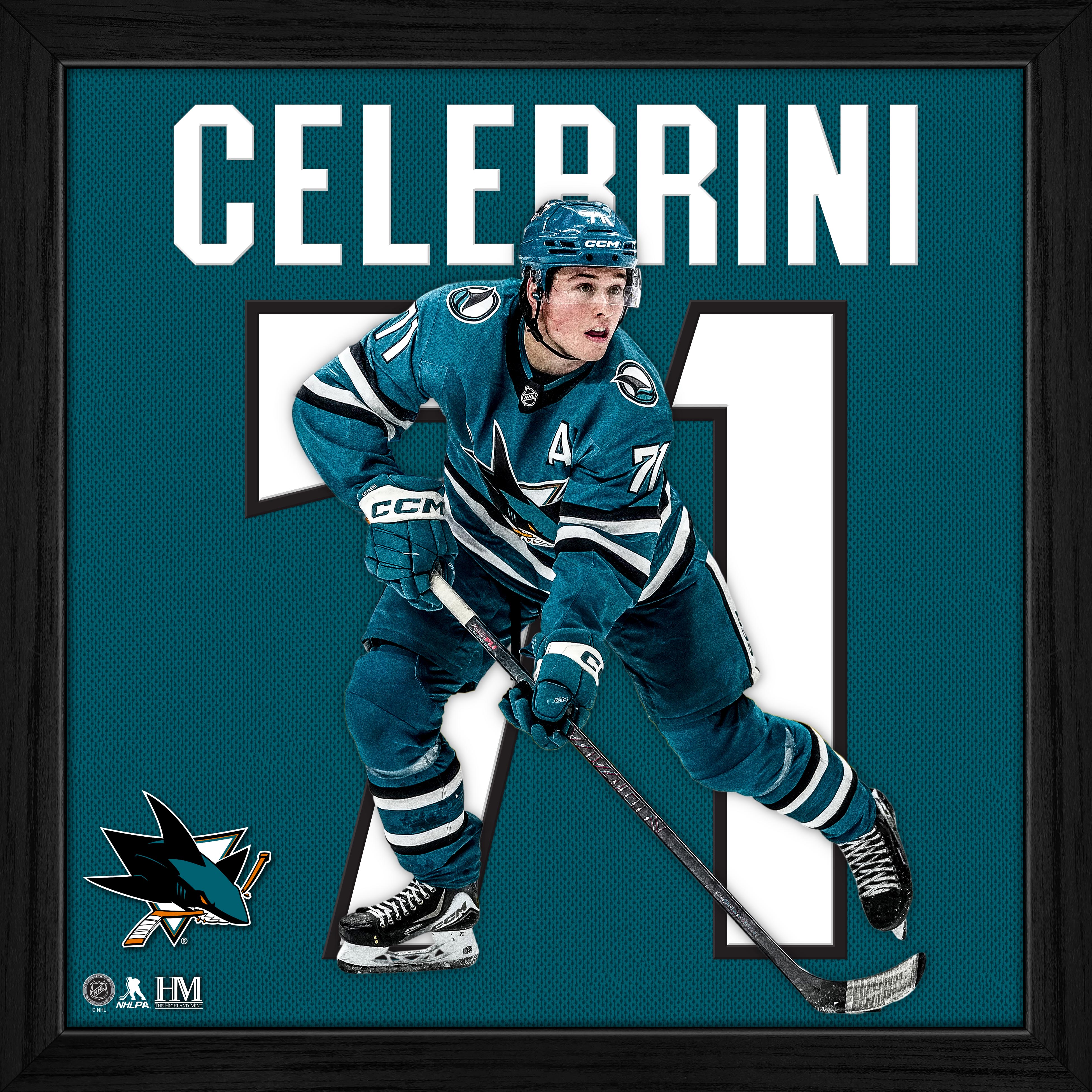 Macklin Celebrini San Jose Sharks Impact Jersey Frame