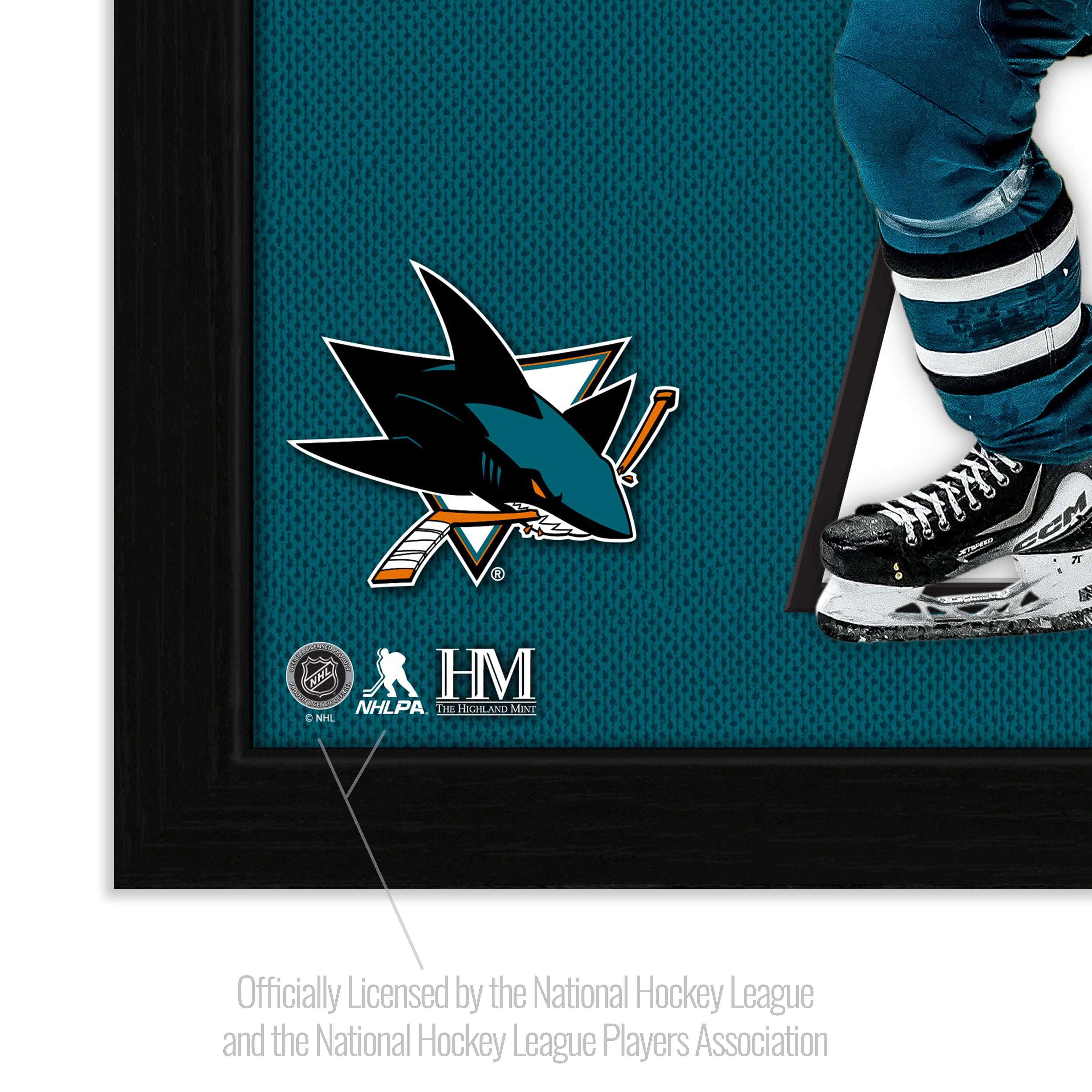 Macklin Celebrini San Jose Sharks Impact Jersey Frame