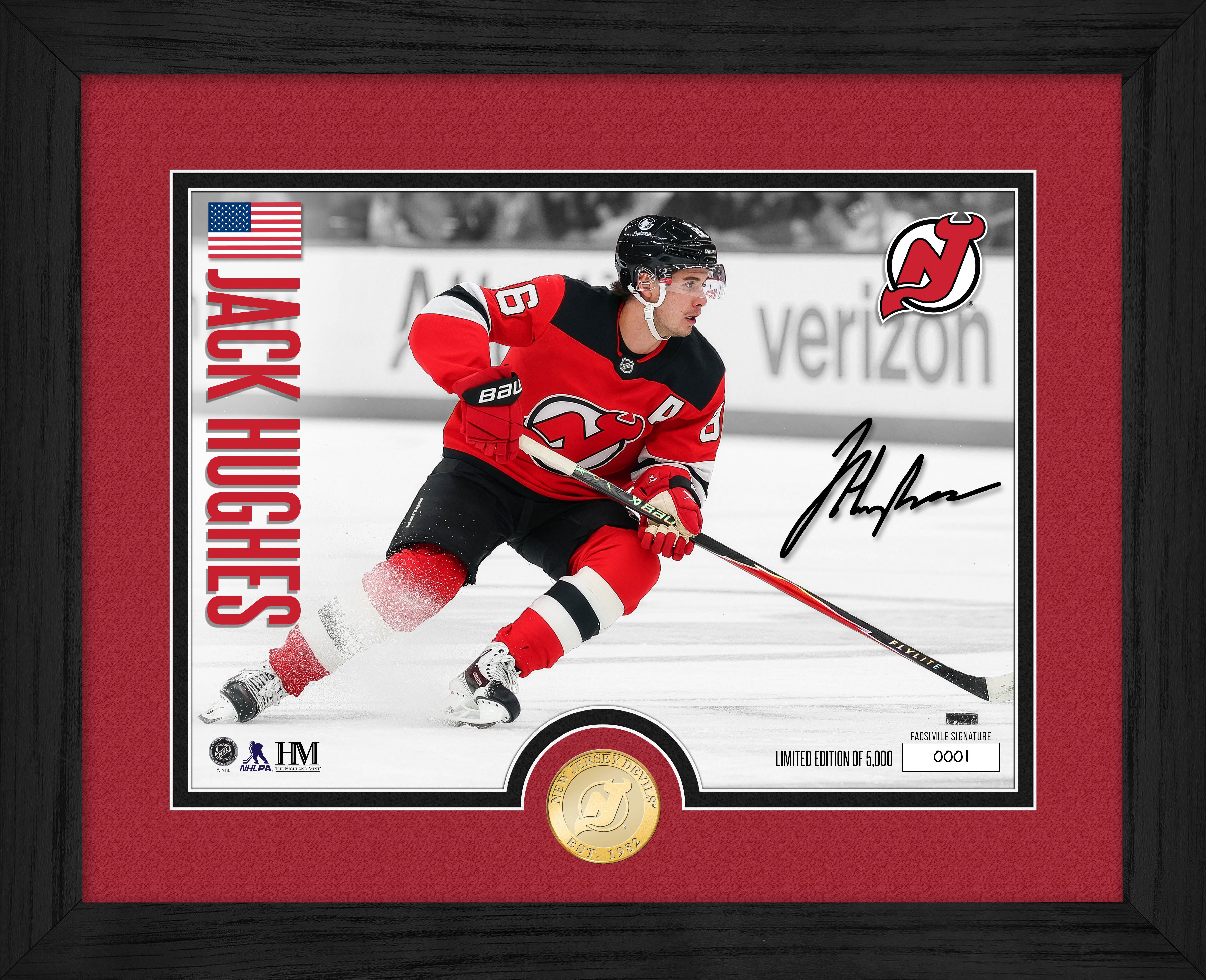 Jack Hughes Bronze Coin Photo Mint