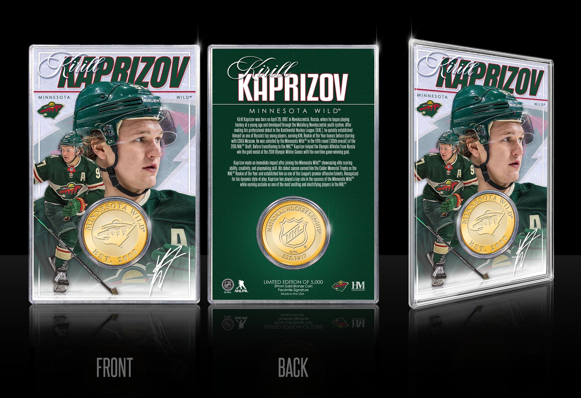 Kirill Kaprizov Minnesota Wild Bronze Coin Acrylic Holder