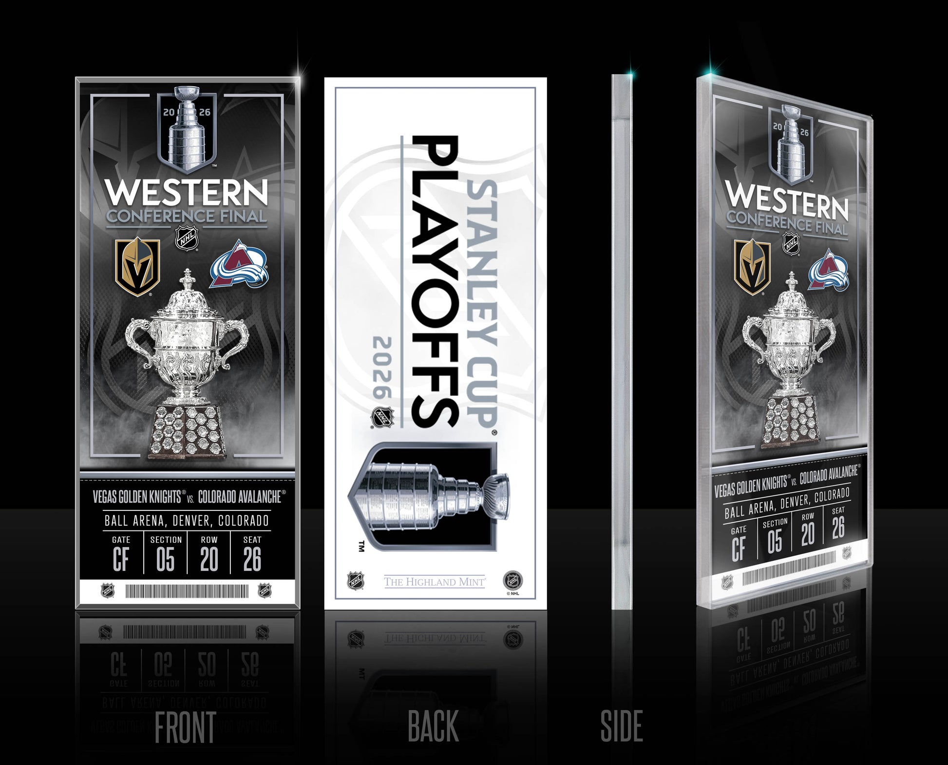 Colorado Avalanche 2026 NHL Western Conference Final Commemorative Acrylic Ticket