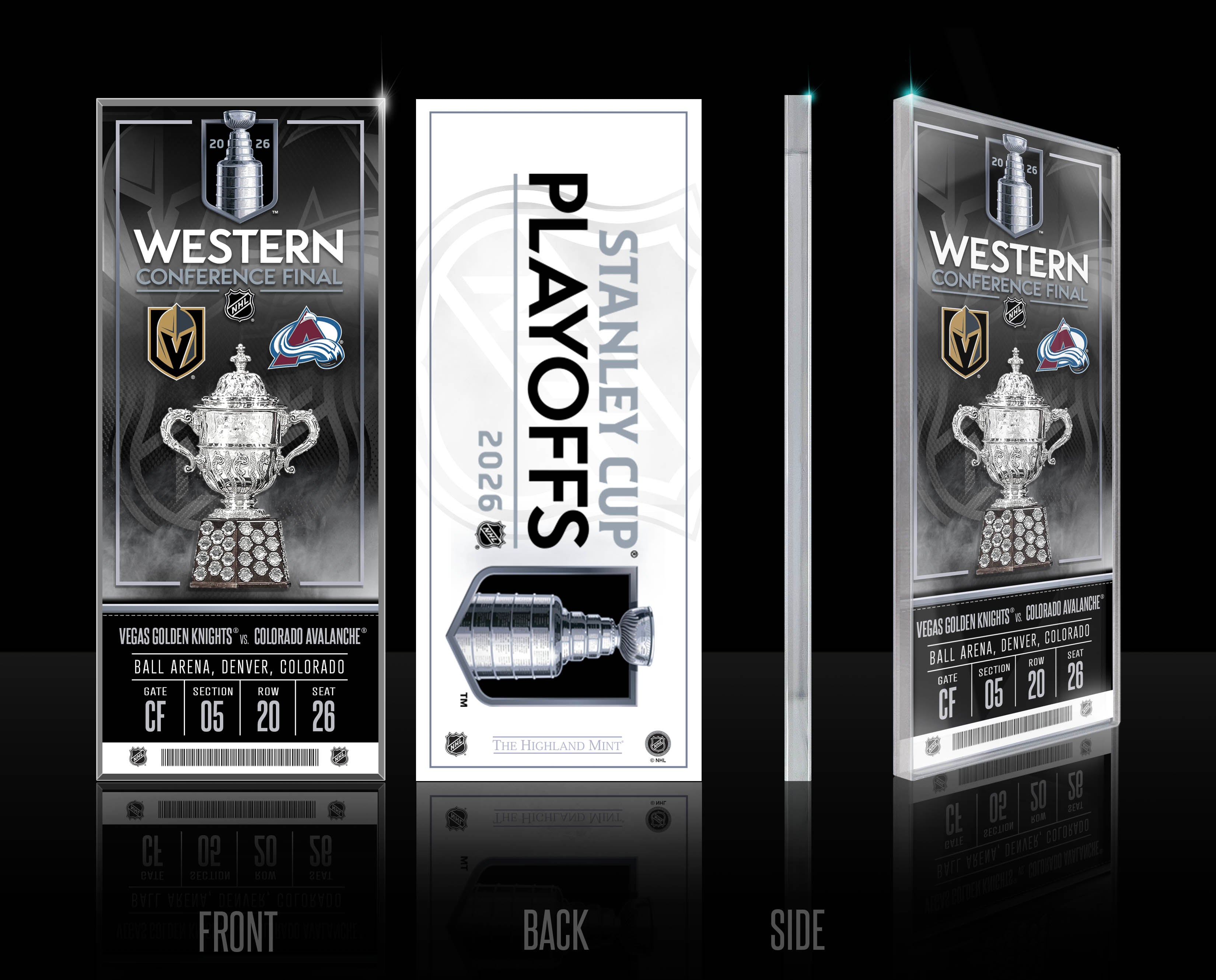 Colorado Avalanche 2026 NHL Western Conference Final Commemorative Acrylic Ticket