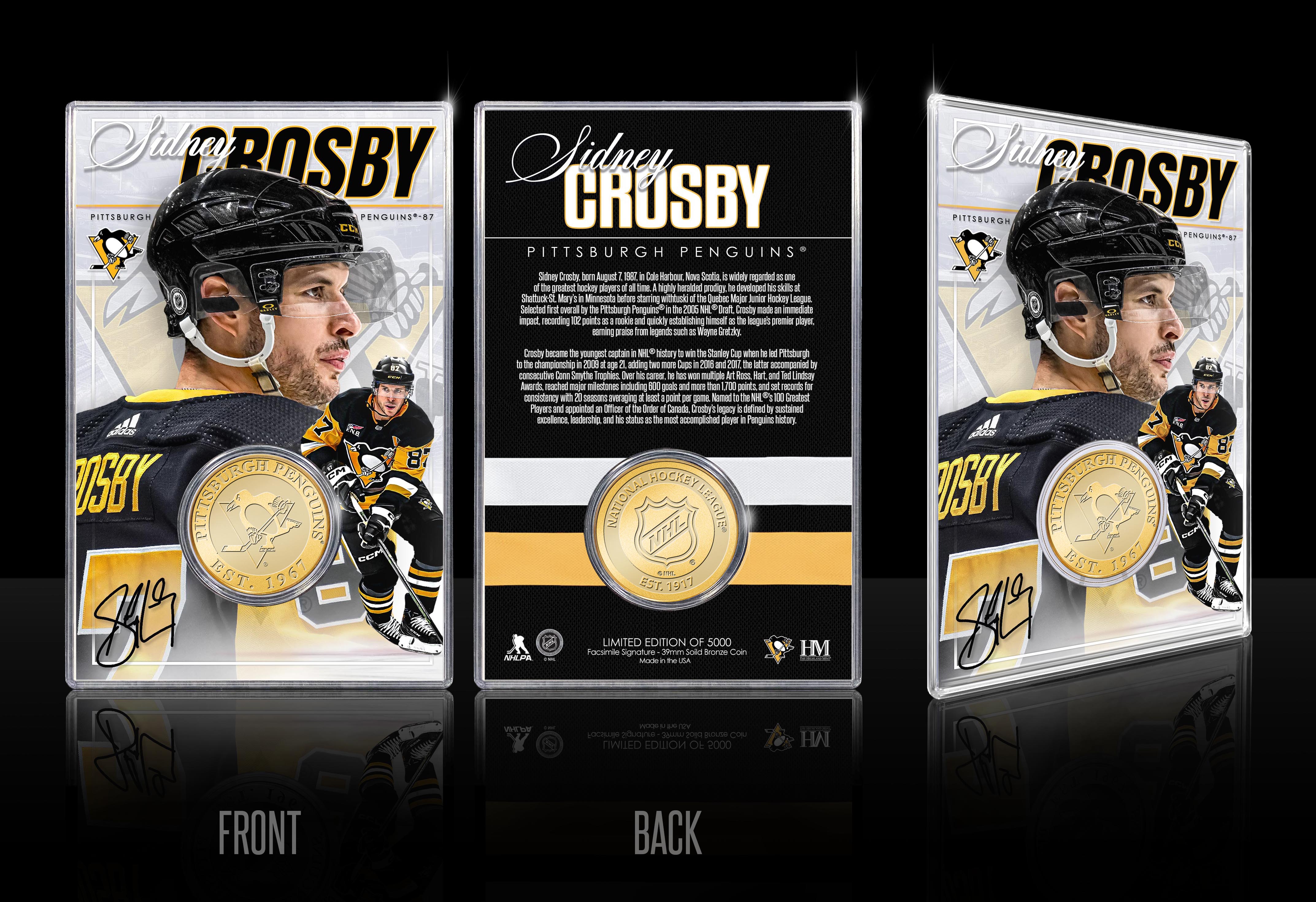 Sidney Crosby Pittsburgh Penguins Bronze Coin Card