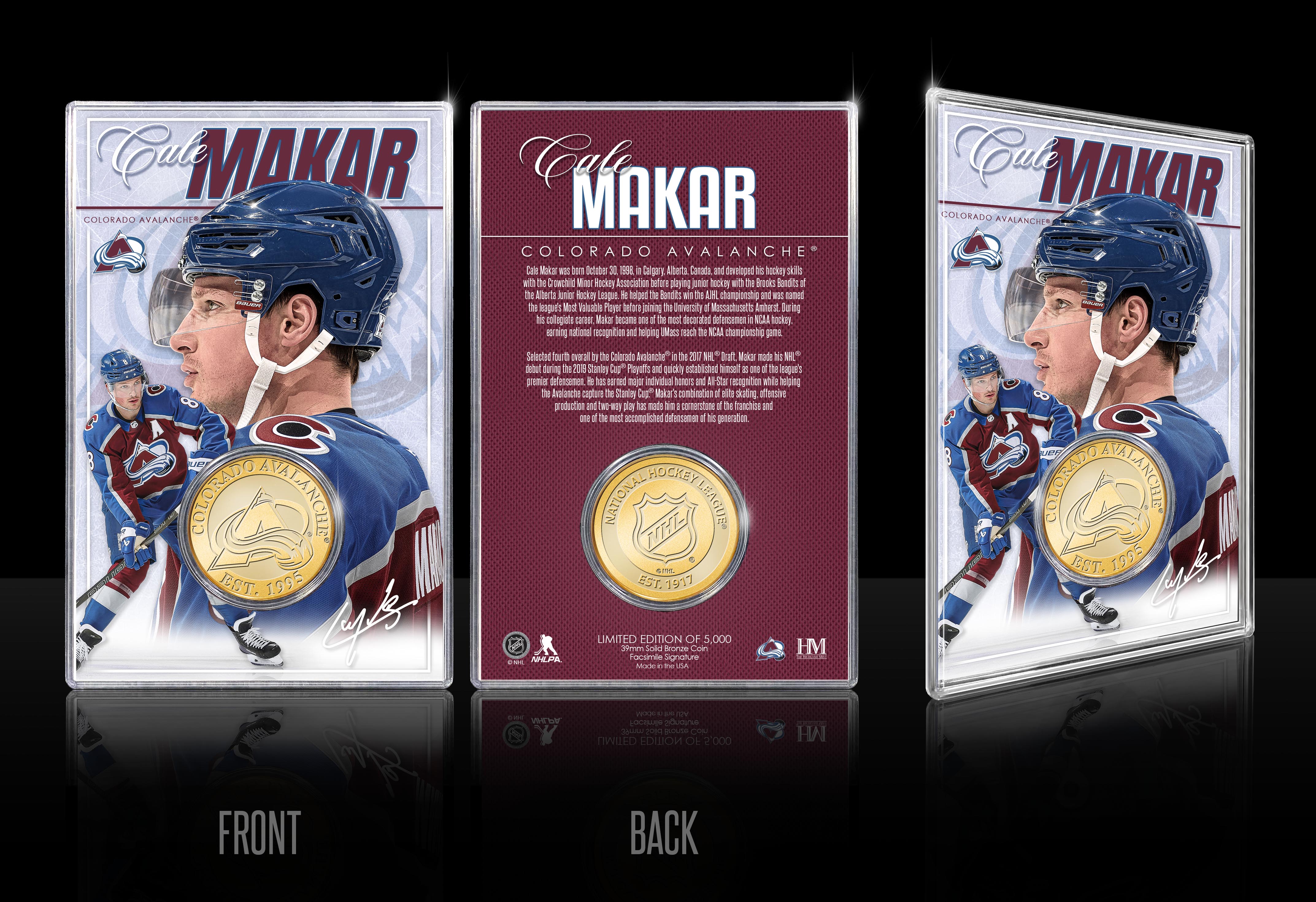 Cale Makar Colorado Avalanche Bronze Coin Acrylic Holder