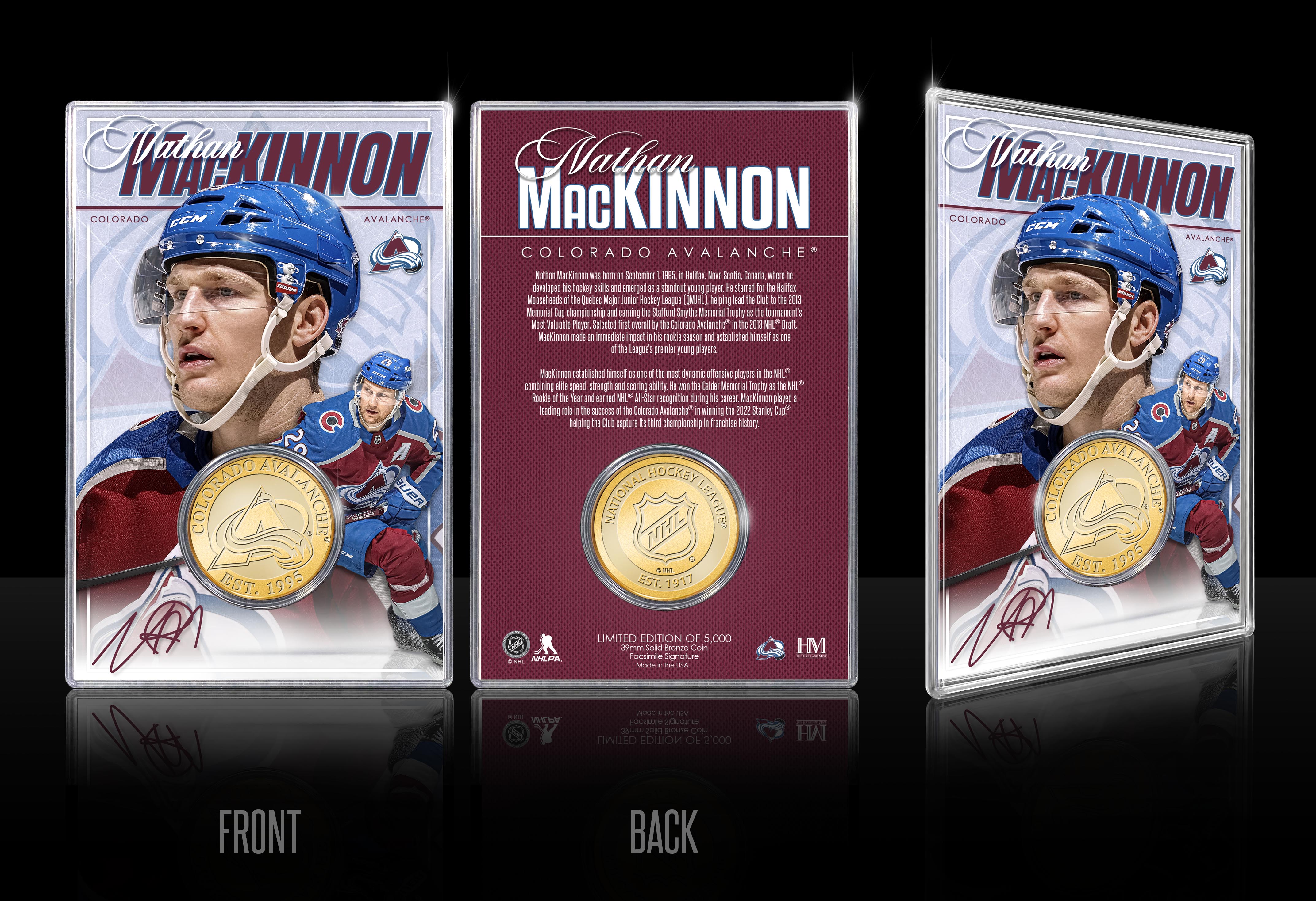 Nathan MacKinnon Colorado Avalanche Bronze Coin Acrylic Holder