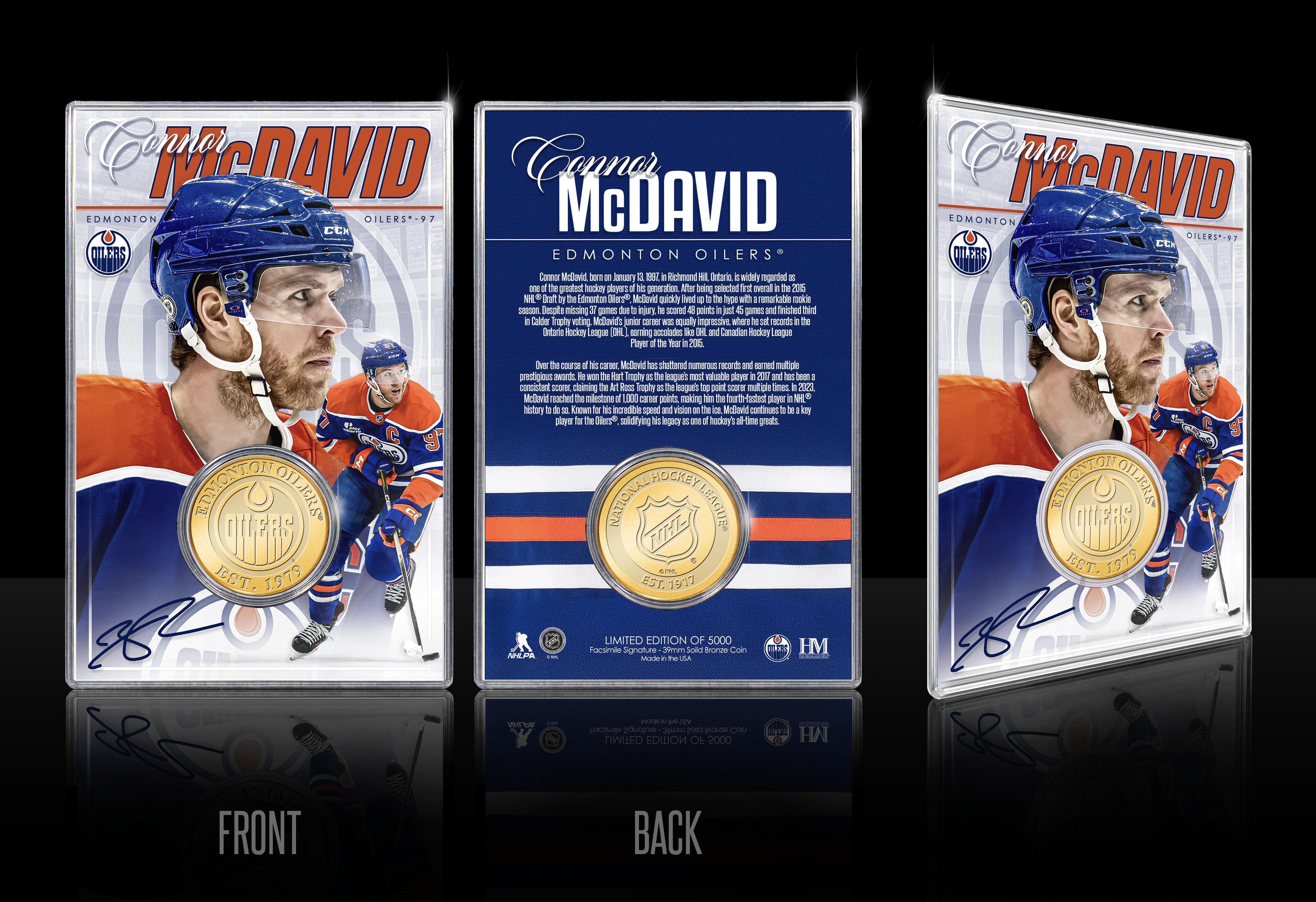 Connor McDavid Edmonton Oilers Bronze Coin Card