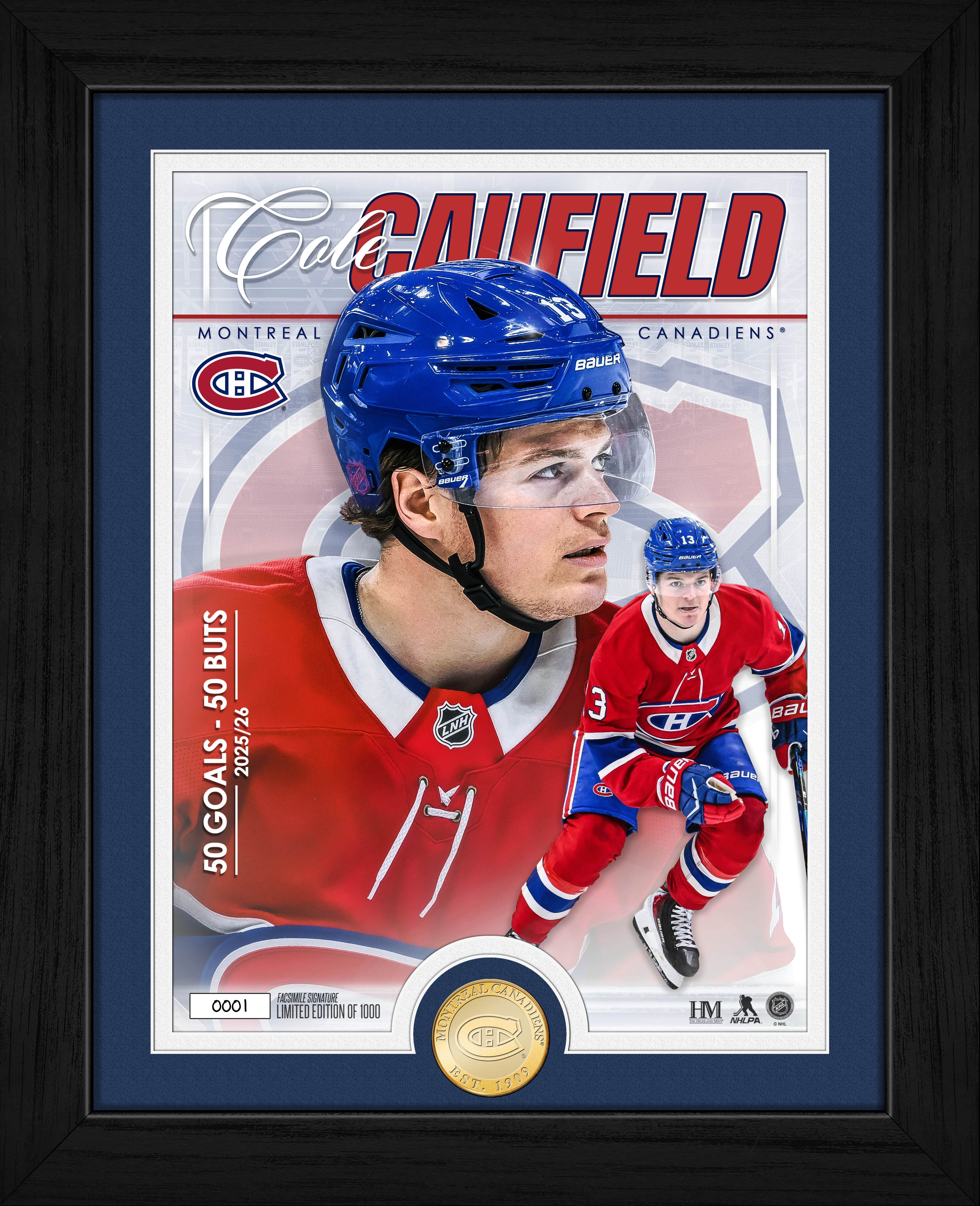 Cole Caufield Montreal Canadians 50 Goals Bronze Coin Photo Mint