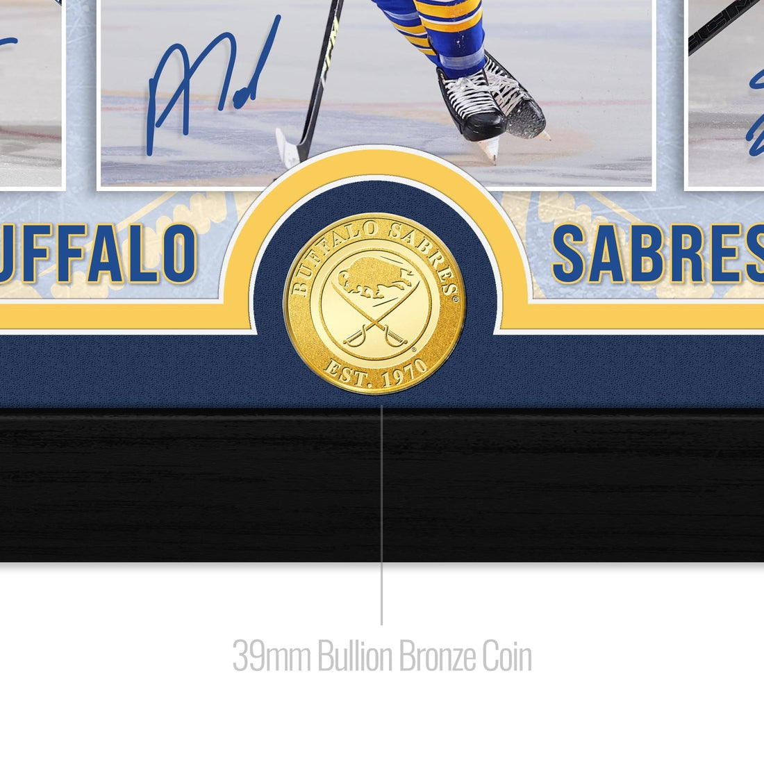 Rasmus Dahlin, Alex Tuch, and Tage Thompson Buffalo Sabres Bronze Coin Photo Mint