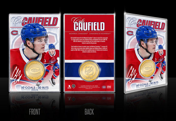 Cole Caufield Montreal Canadiens 50 Goals Bronze Coin Card