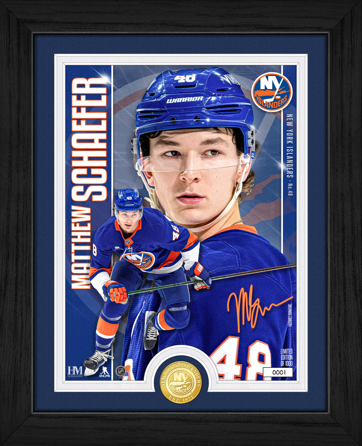 Matthew Schaefer New York Islanders Bronze Coin Artist Proof Photo Mint