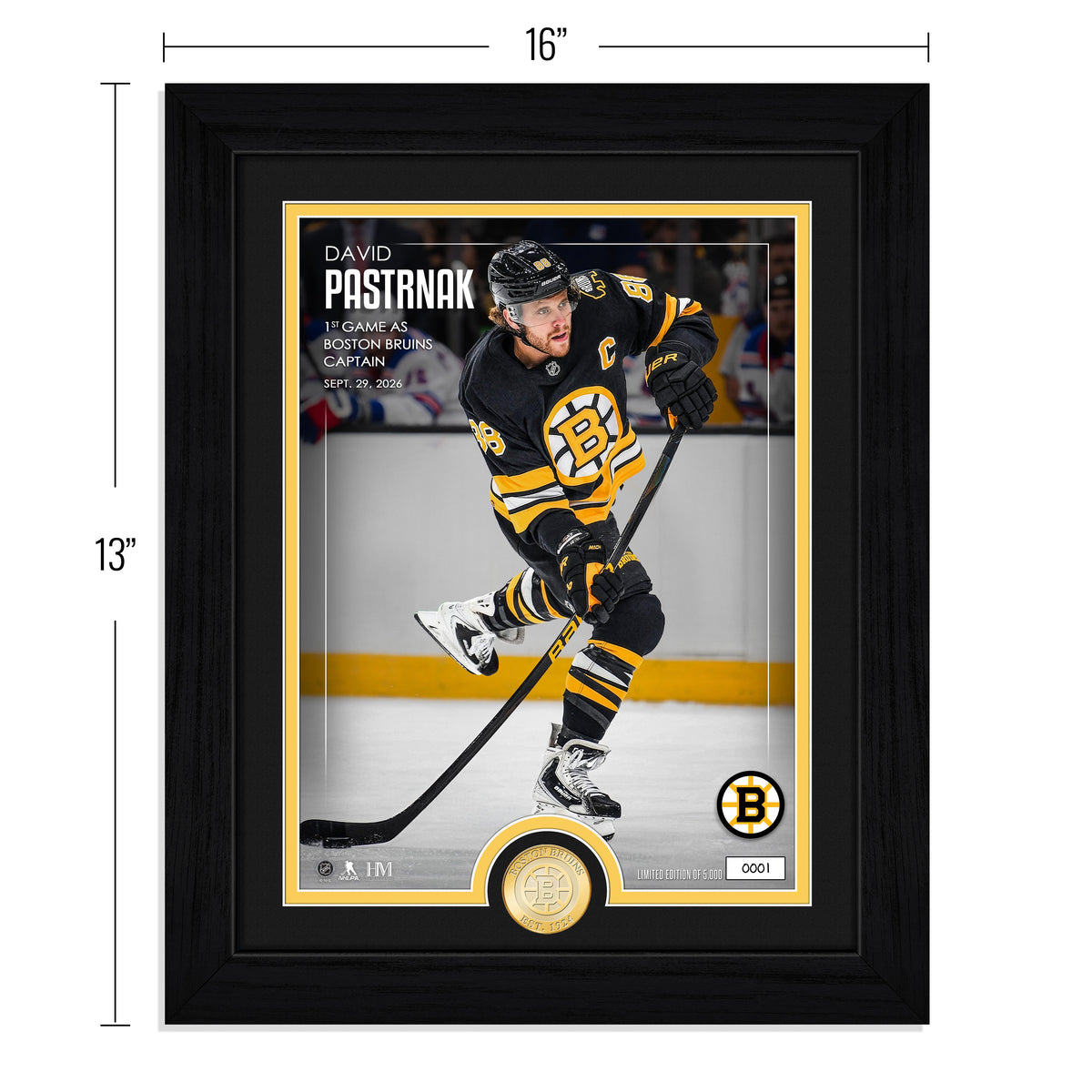 David Pastrnak Boston Bruins Captain Bronze Coin Photo Mint