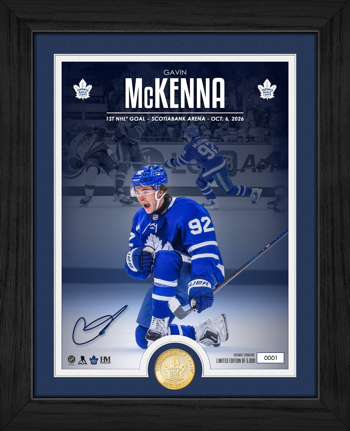 Gavin McKenna 1st NHL Goal Bronze Coin Photo Mint 