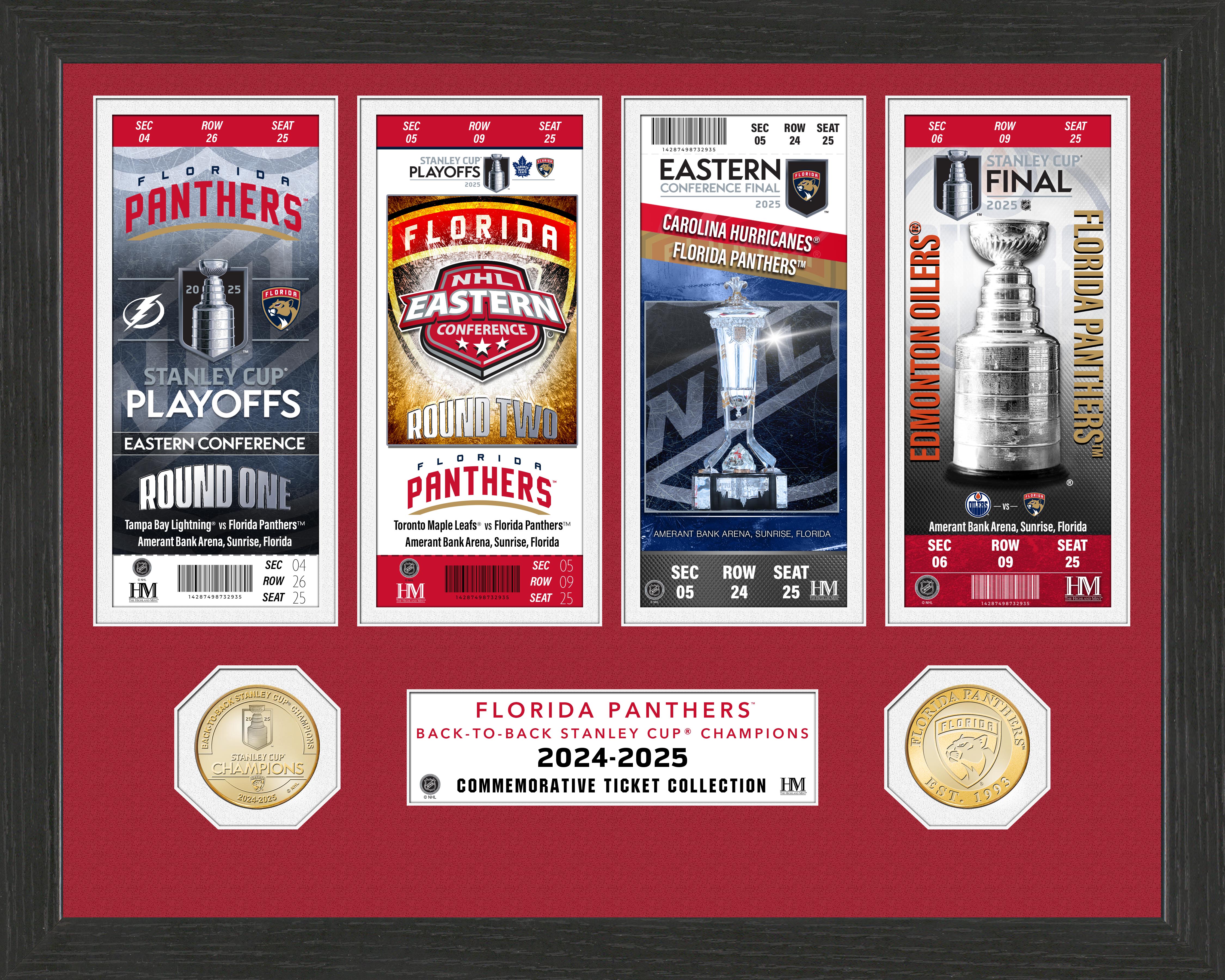 Florida Panthers Road to the 2025 Stanley Cup Ticket Bronze Coin Photo Mint
