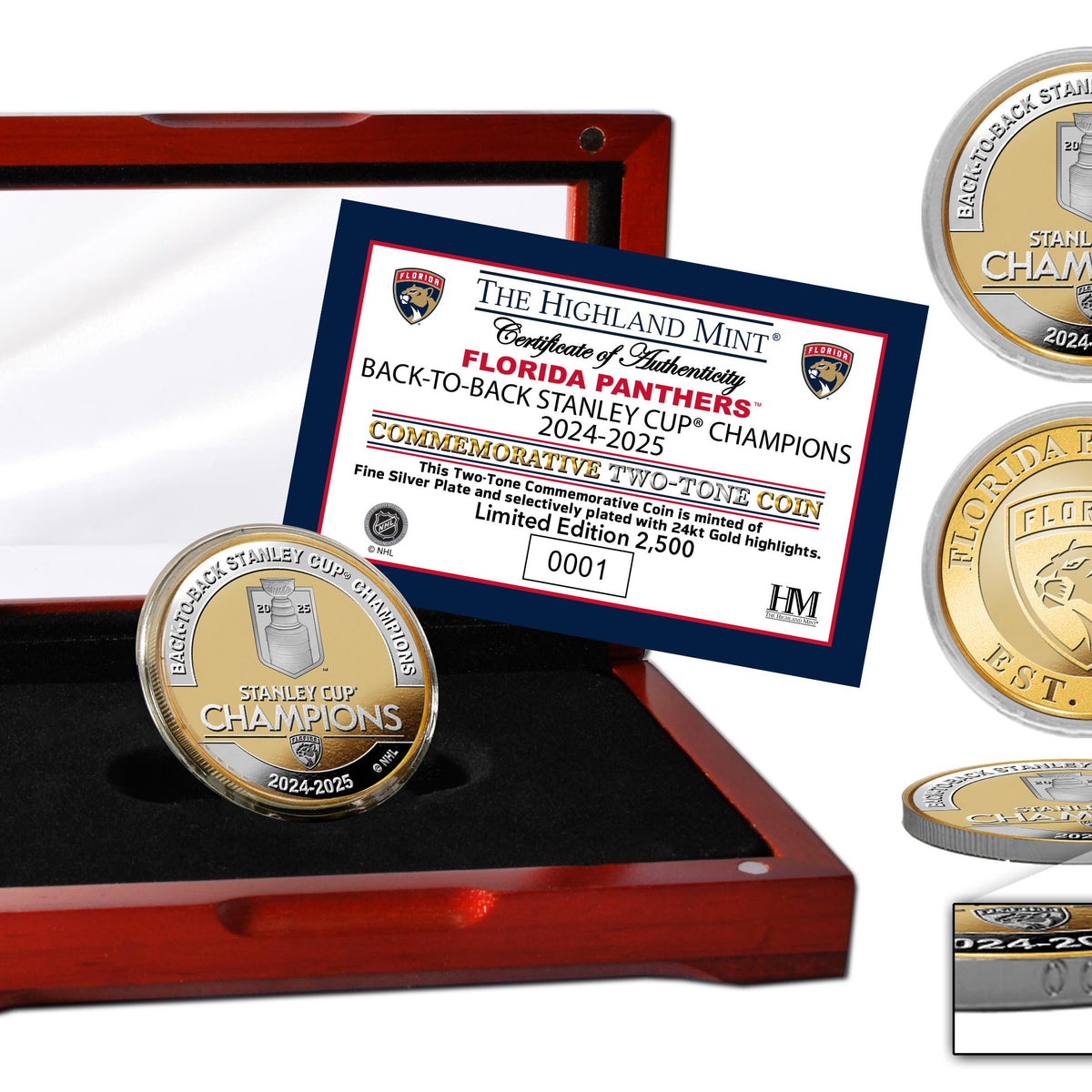 祝ジャングリアOpen超限定強運すずやかGOLD伊万里帆掛舟❌山水❌米俵大皿2客 Florida Panthers 2025 Stanley Cup Champions 2-Tone Coin