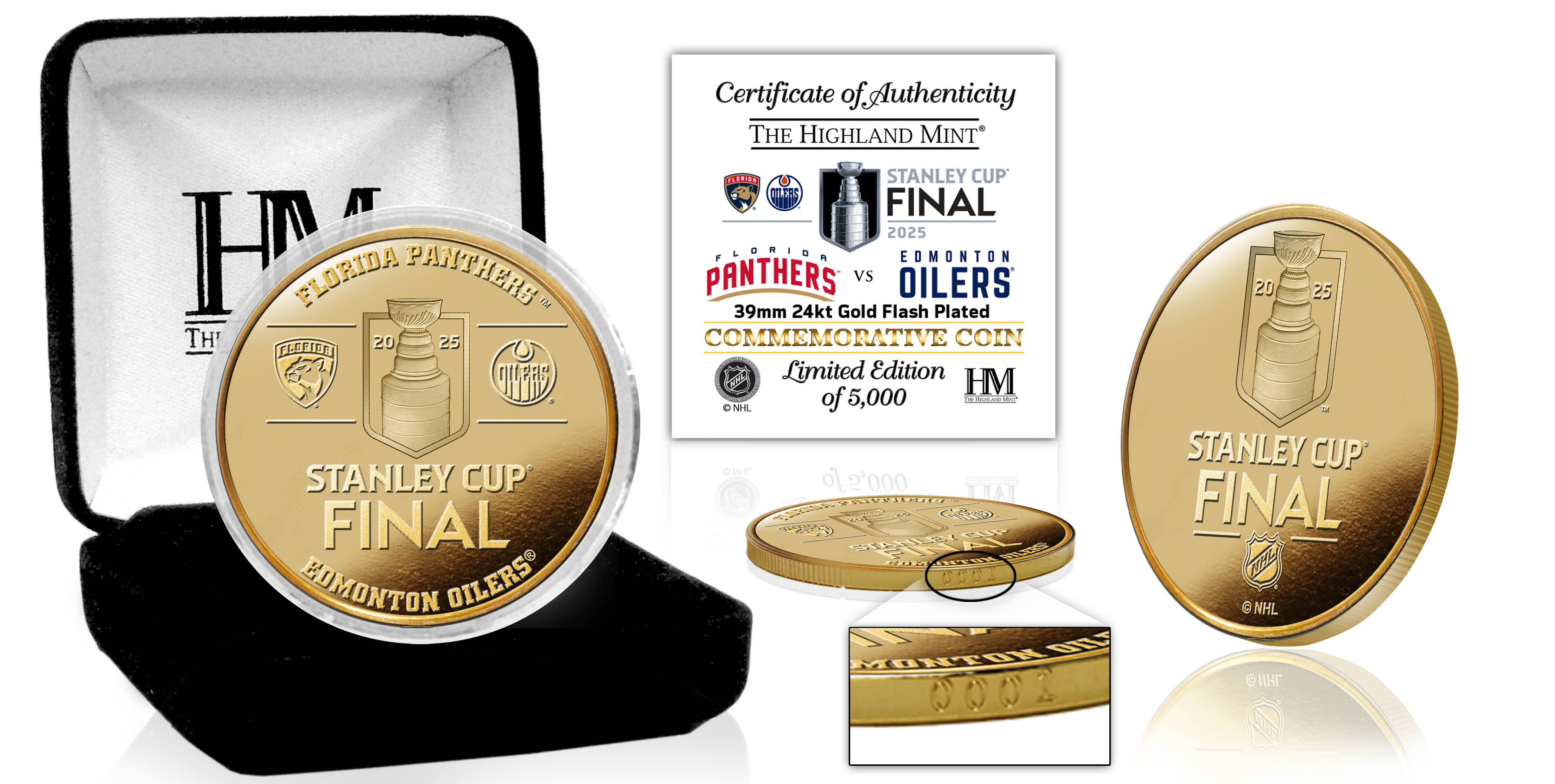Edmonton Oilers VS Florida Panthers 2025 NHL Stanley Cup Dueling Final Gold Coin

