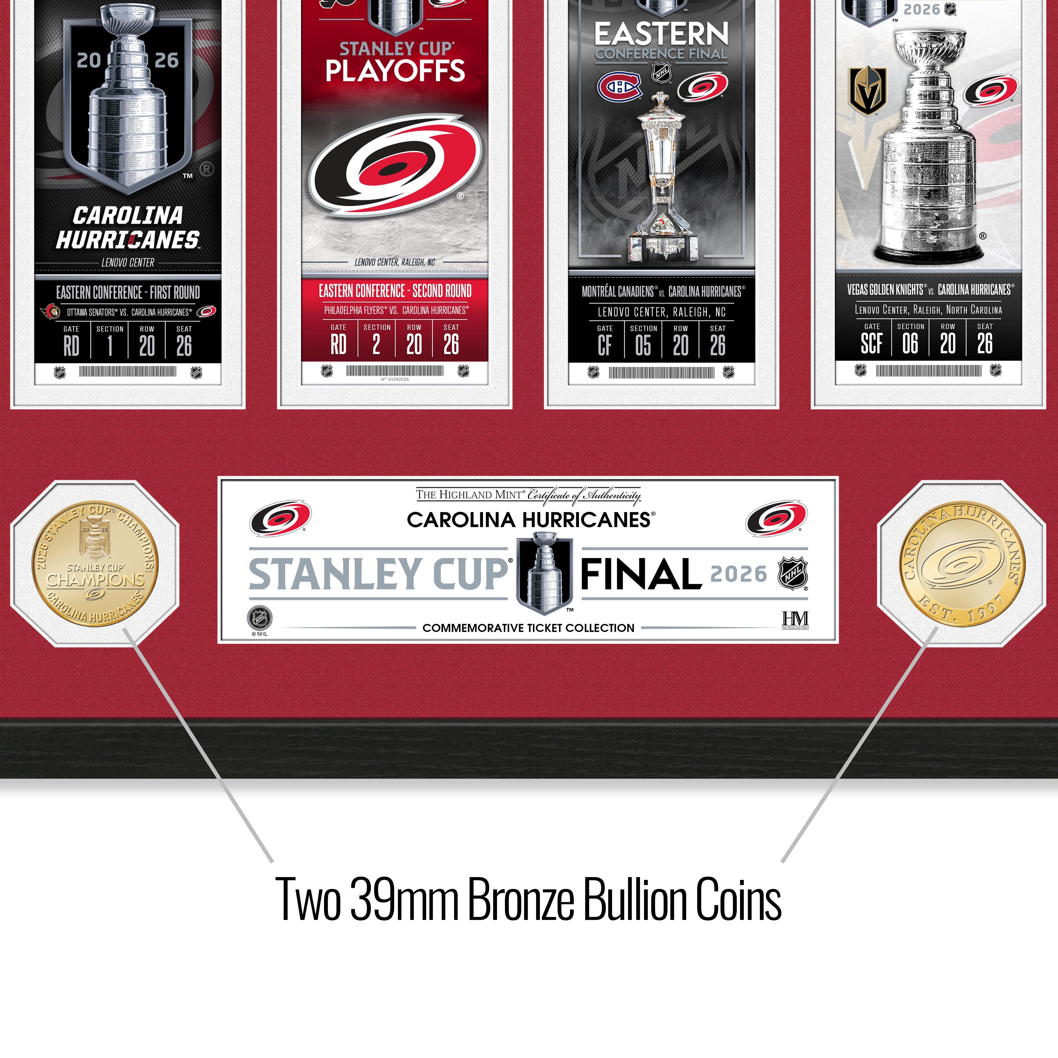 Carolina Hurricanes 2026 Road to the Stanley Cup Bronze Coin Ticket Collection