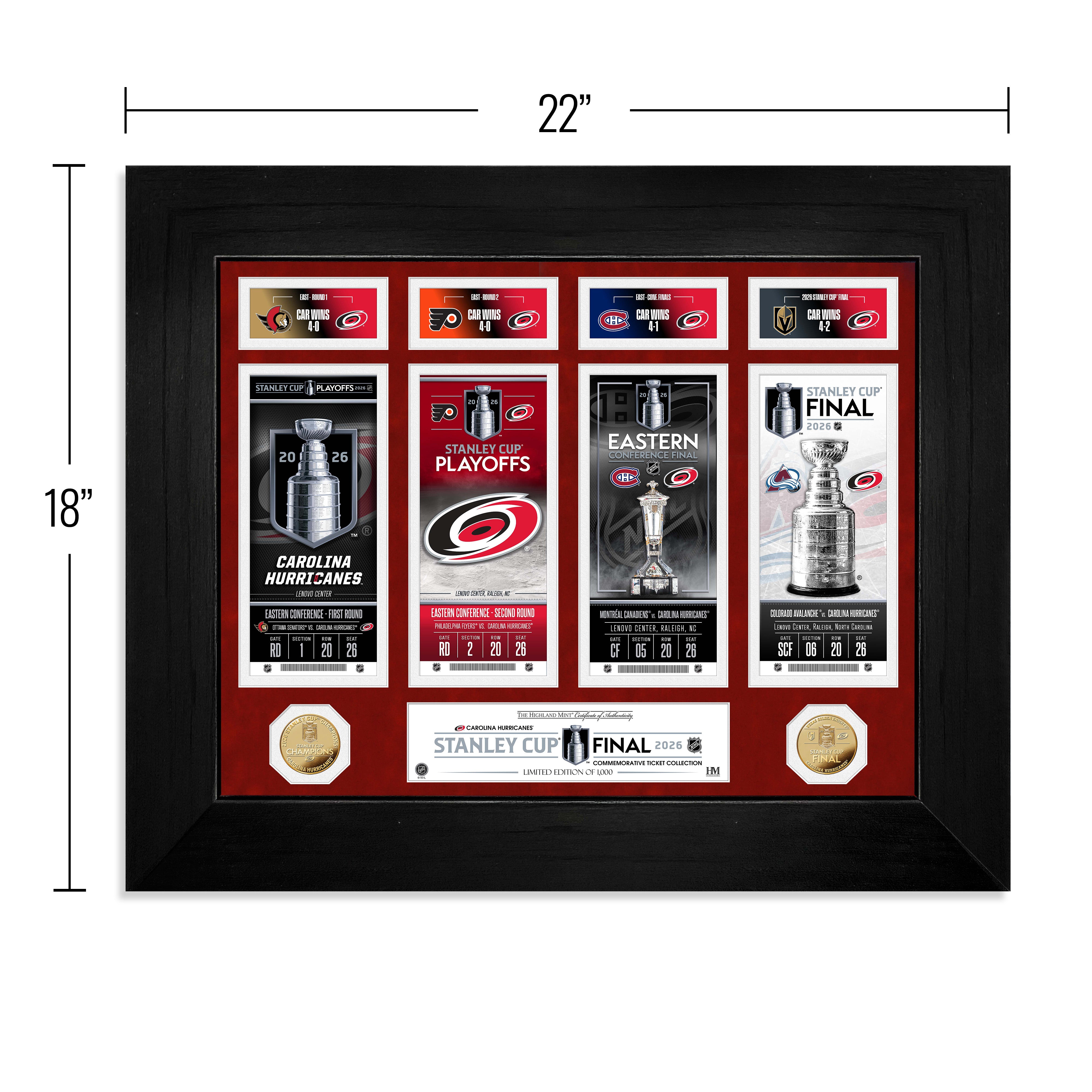 Carolina Hurricanes Deluxe 2026 Road to the Stanley Cup Gold Coin Ticket Collection