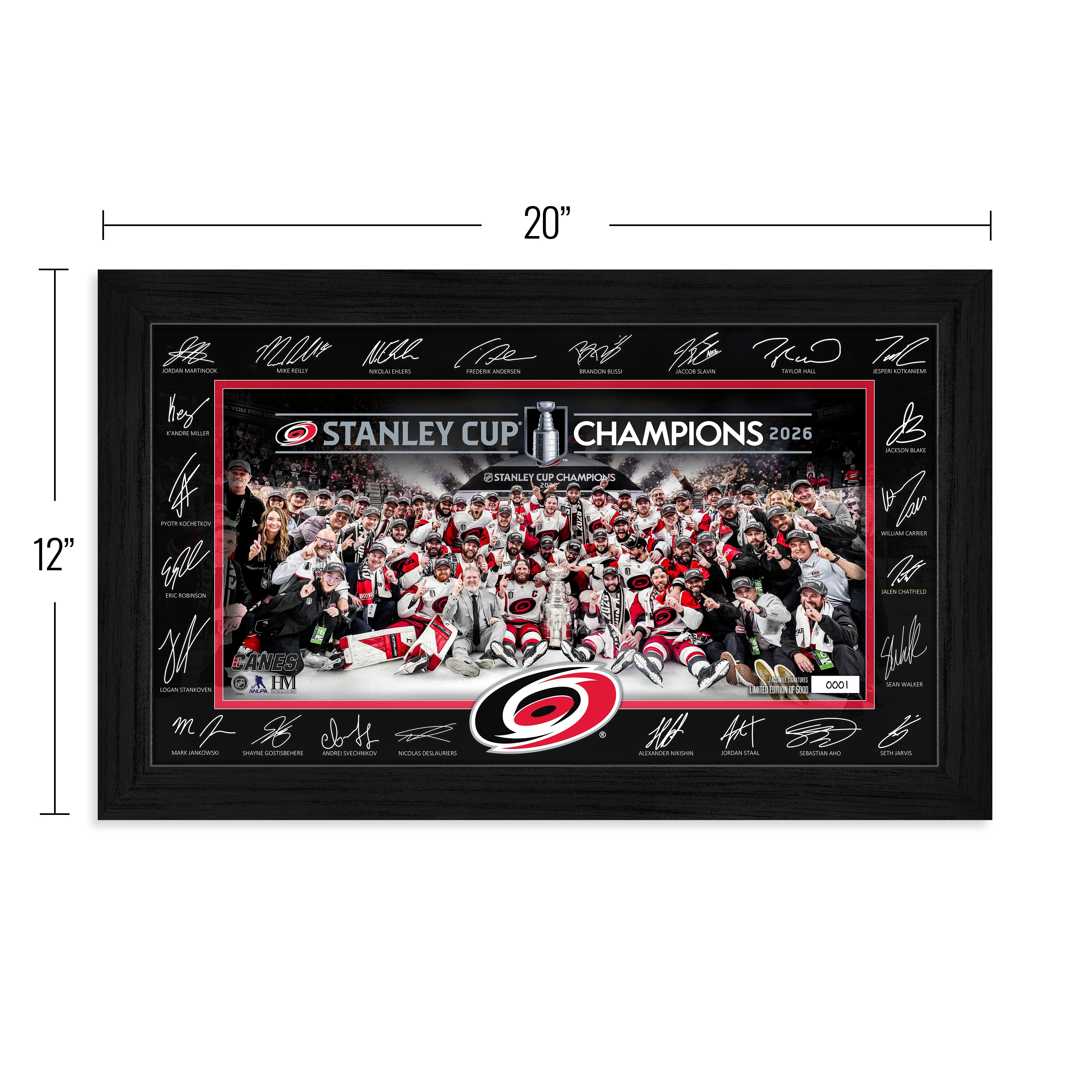 Carolina Hurricanes 2026 Stanley Cup Champions Tradition Signature Frame