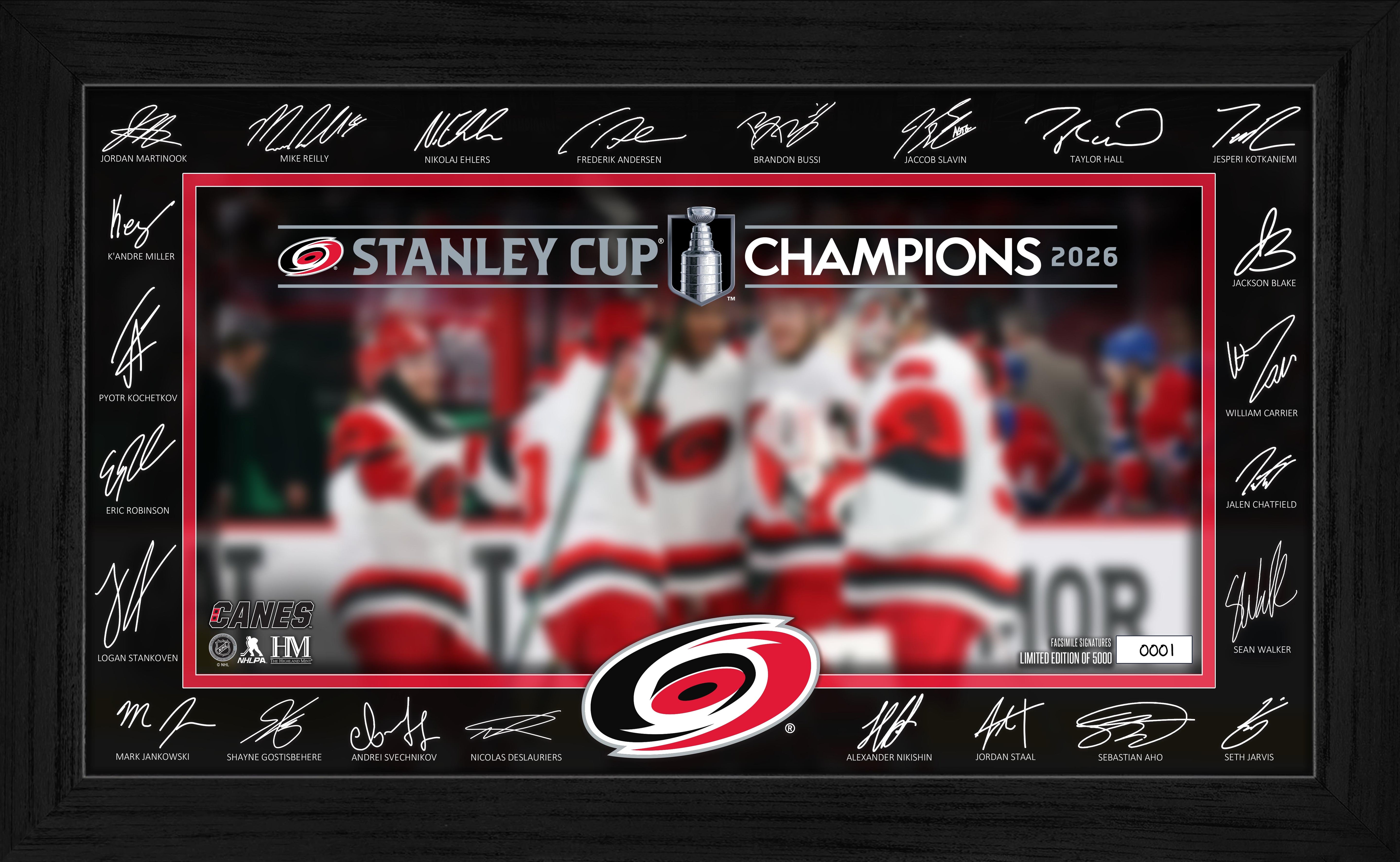 Carolina Hurricanes 2026 Stanley Cup Champions Celebration Signature Frame