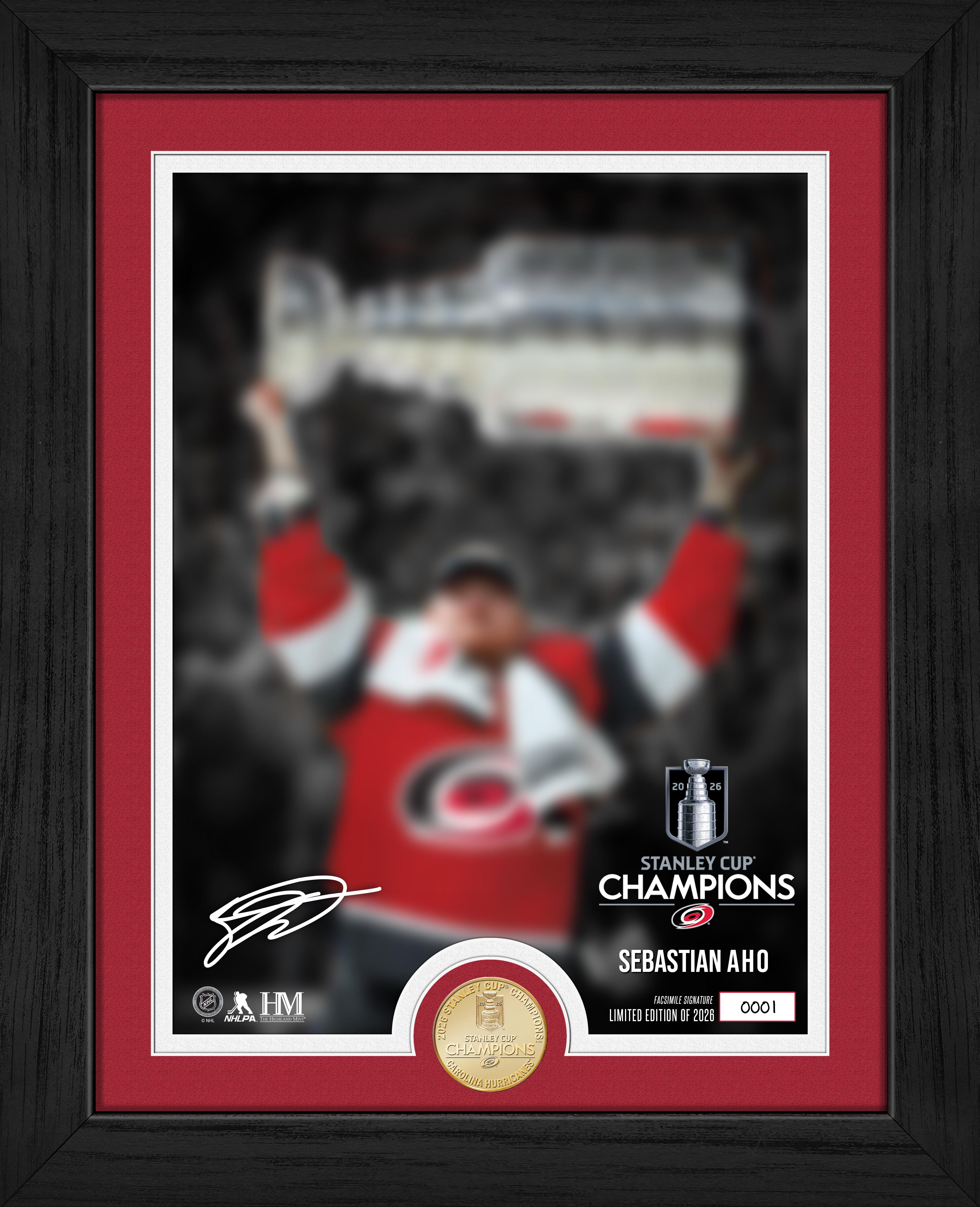 Sebastian Aho 2026 Stanley Cup Bronze Coin Photo Mint