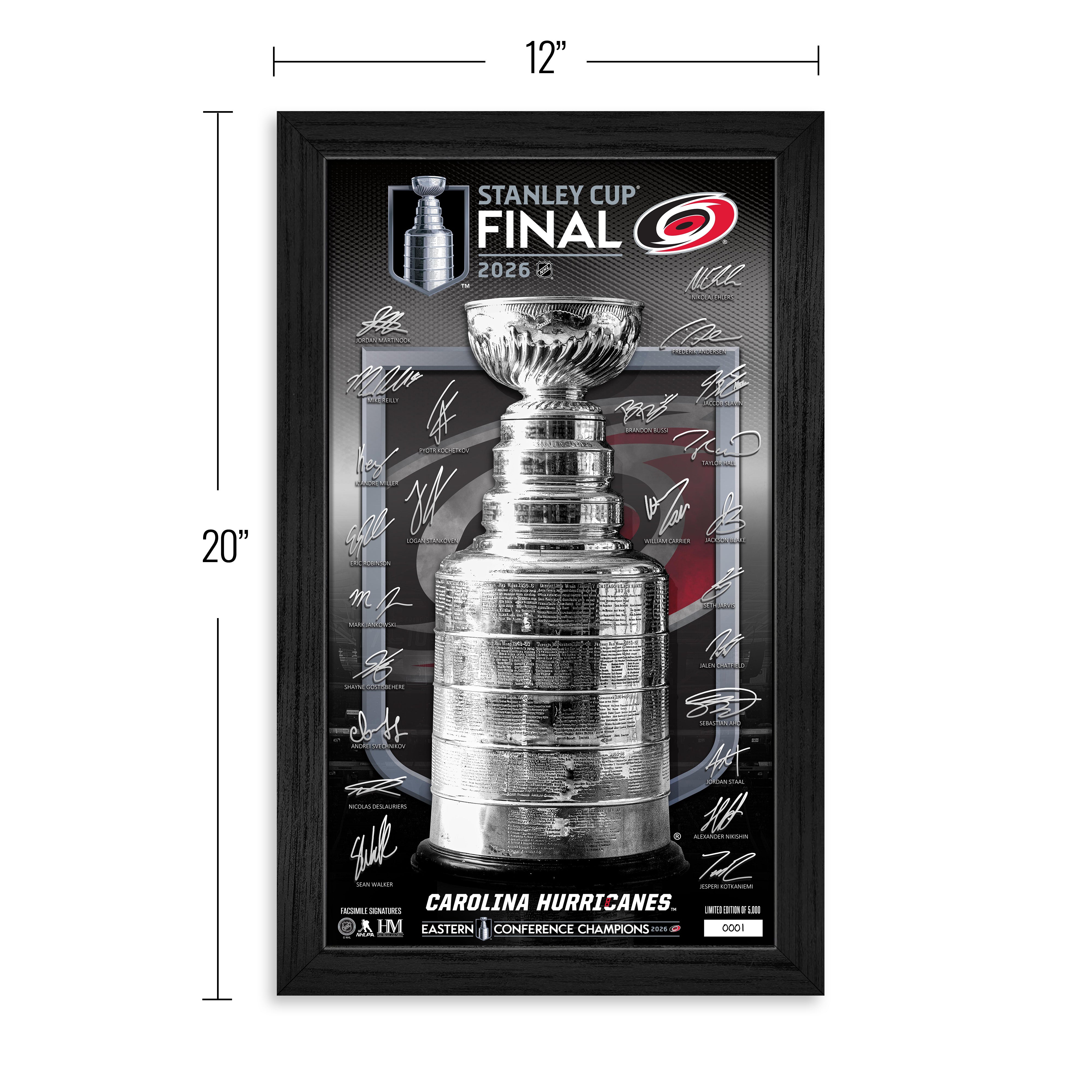 Carolina Hurricanes 2026 NHL Eastern Conference Champions Signature Frame