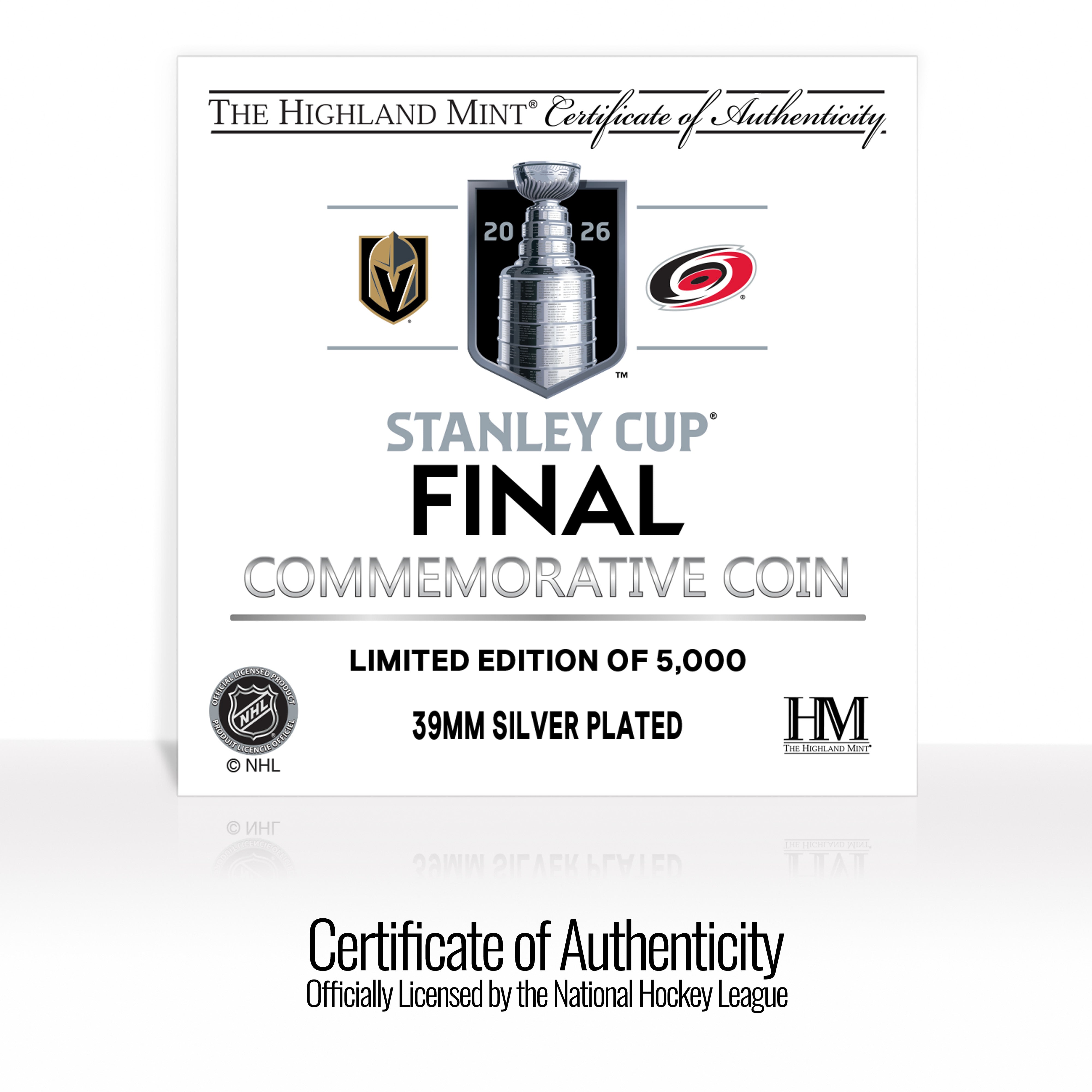 Vegas Golden Knights vs. Carolina Hurricanes 2026 NHL Stanley Cup Final Dueling Silver Coin