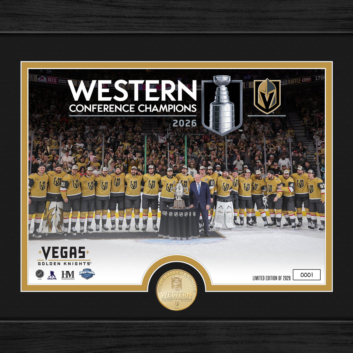 The Highland Mint WBC2009 チャンピオンパネル Vegas Golden Knights 2026 NHL Western Conference Champions Bronze Coin