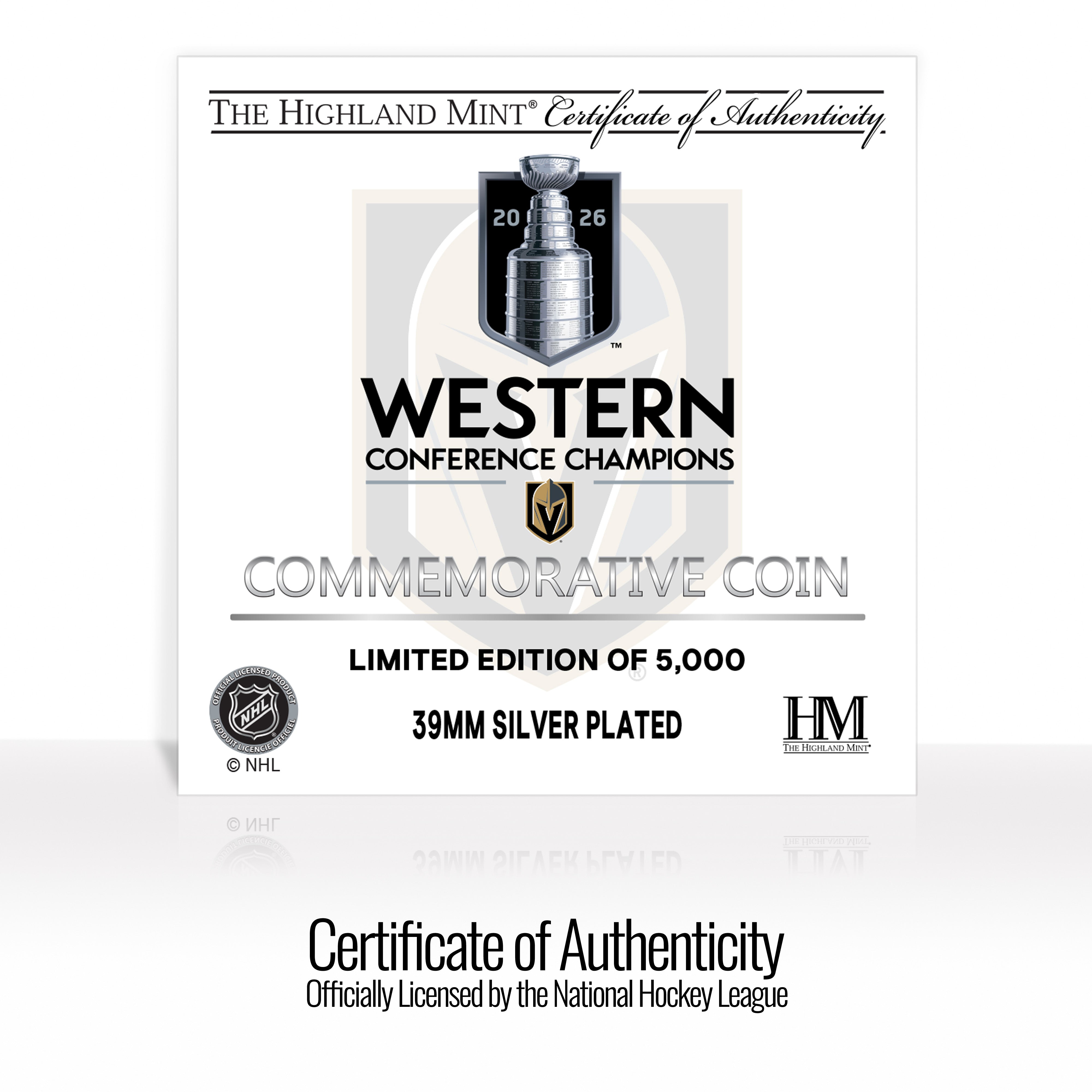 Vegas Golden Knights 2026 NHL Western Conference Champions Silver Coin