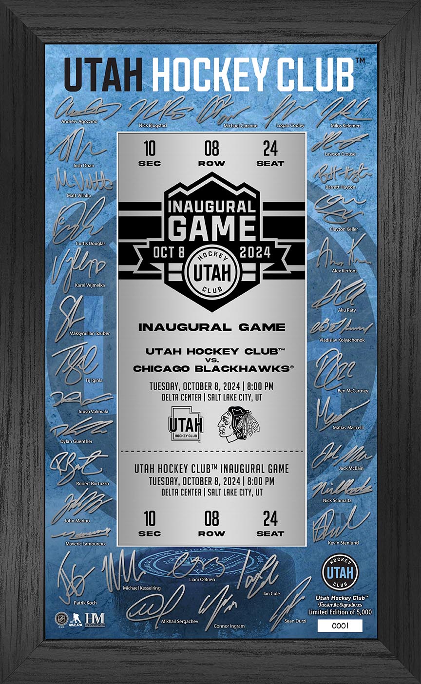 Utah Hockey Club Inaugural Game Signature Ticket Frame - Framed