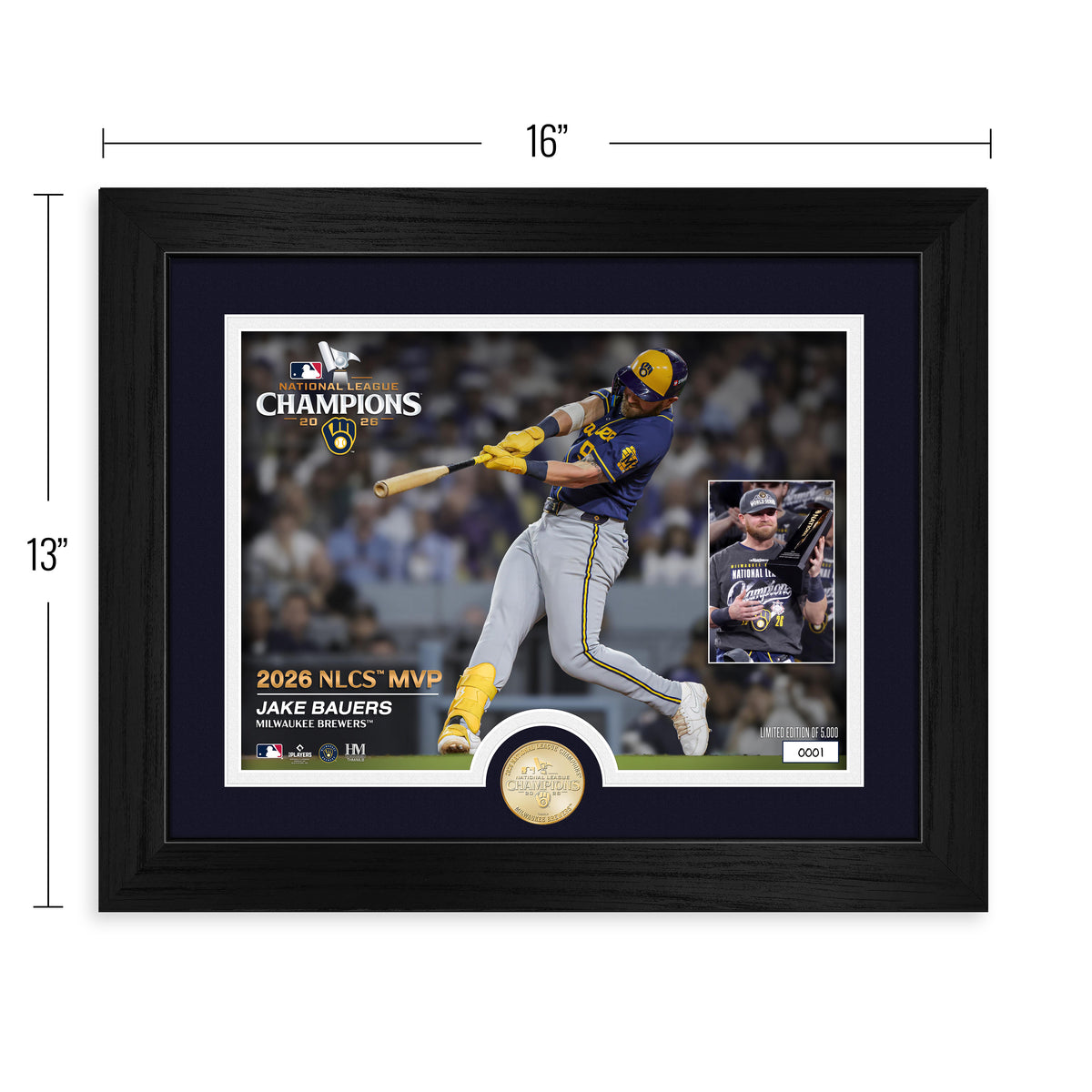 Jake Bauers Milwaukee Brewers 2026 NLCS MVP Bronze Coin Photo Mint