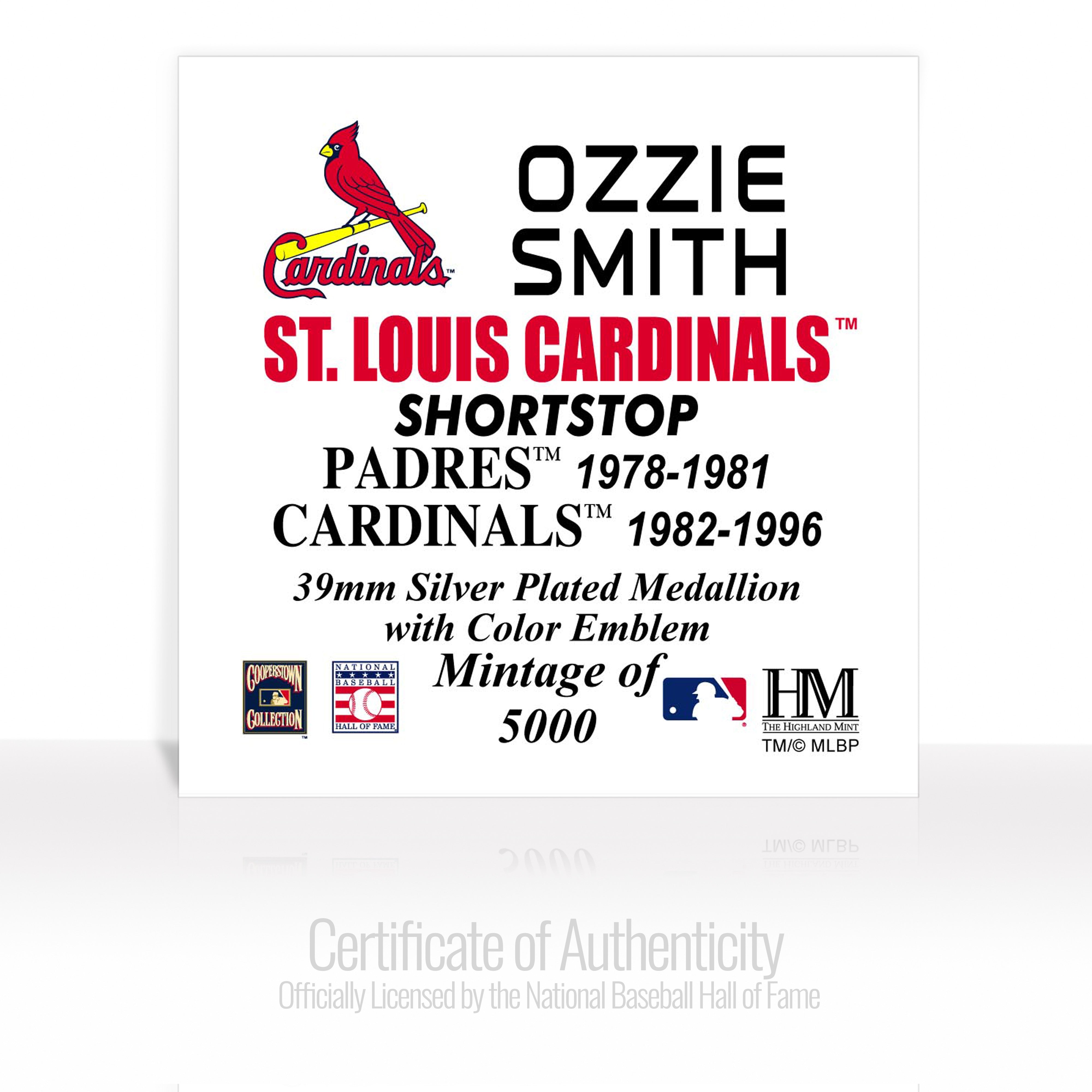 Ozzie Smith Baseball Hall of Fame Silver Color Coin