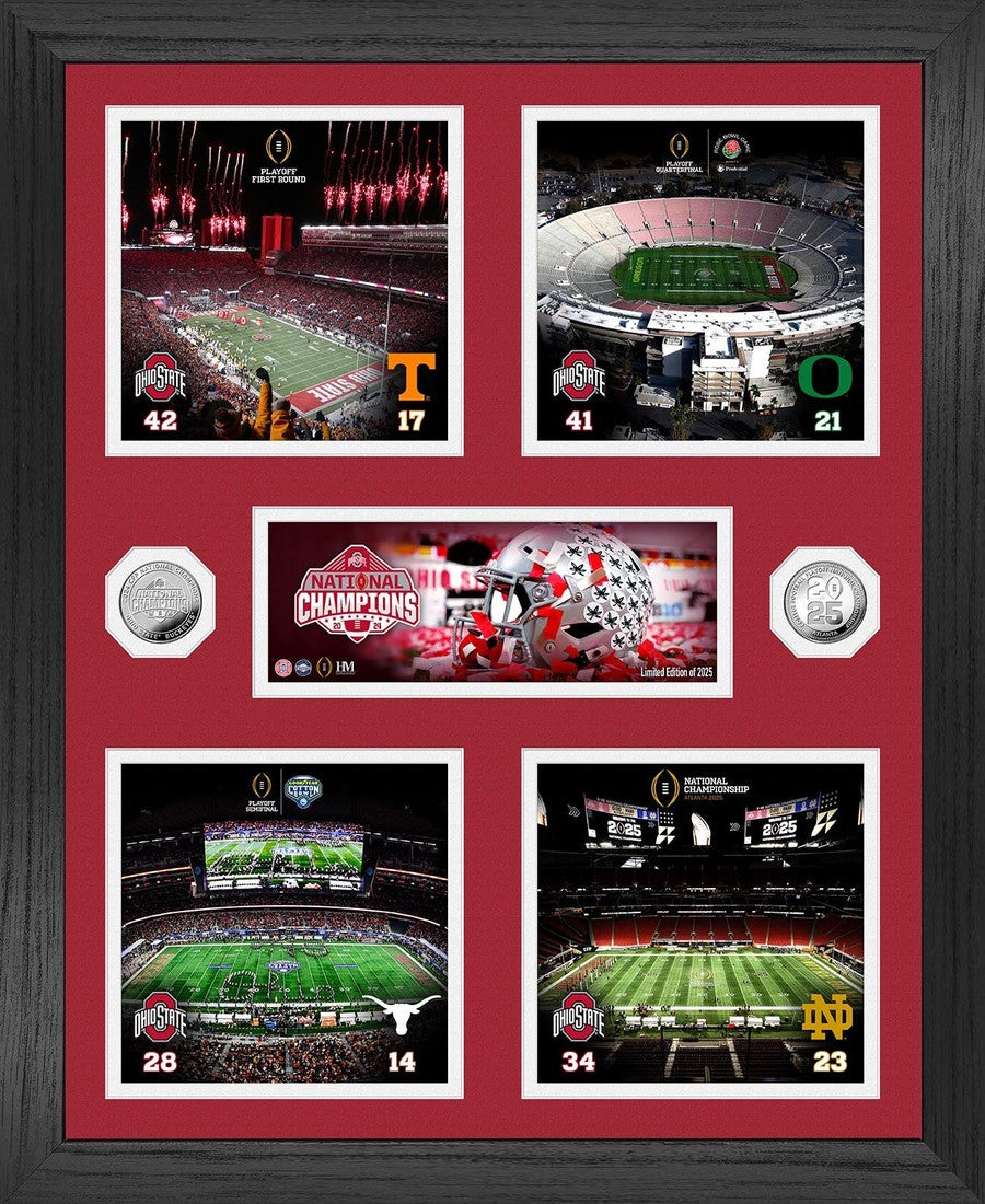 Ohio State University 2024/2025 CFP National Champions Memorable Moments Silver Coin Photo Mint - Framed