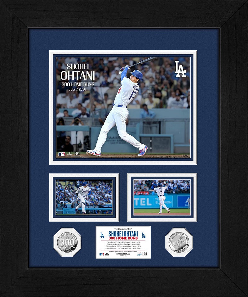 Shohei Ohtani 300th Home Run Marquee Silver Coin Photo Mint