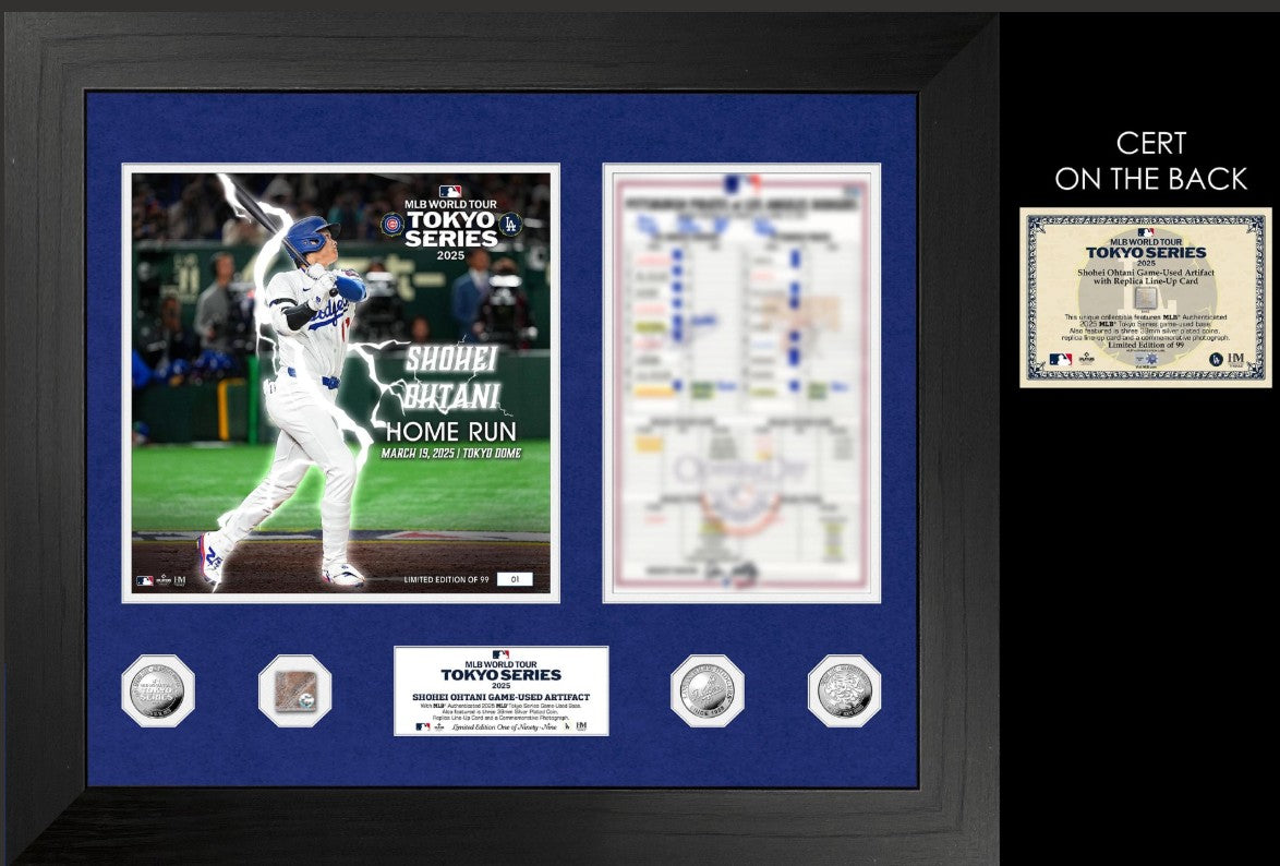 Shohei Ohtani Dodgers 2025 Tokyo Series Home Run Game Used Base Photomint - Framed
