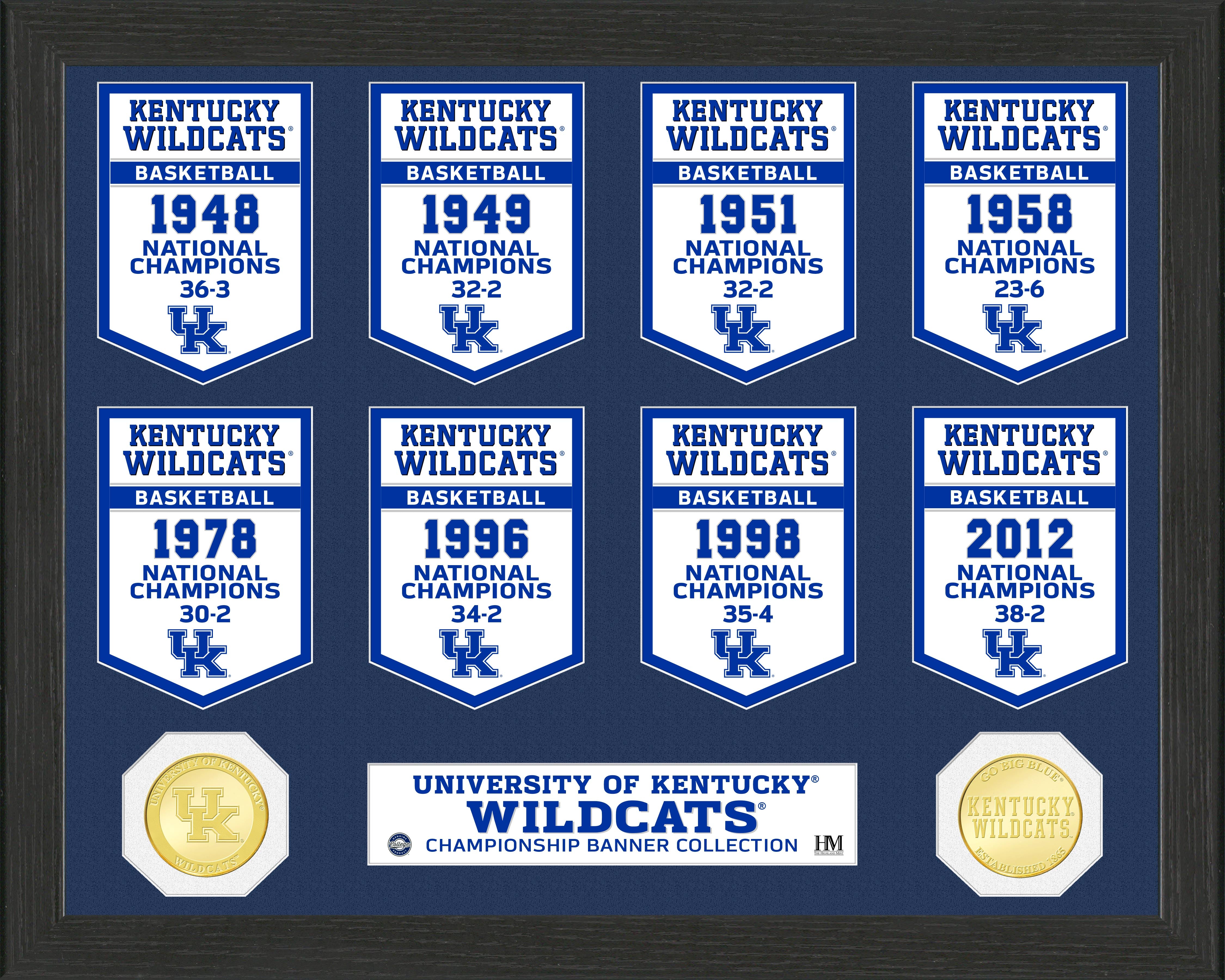 University Of Kentucky Basketball Bronze Coin Banner Collection