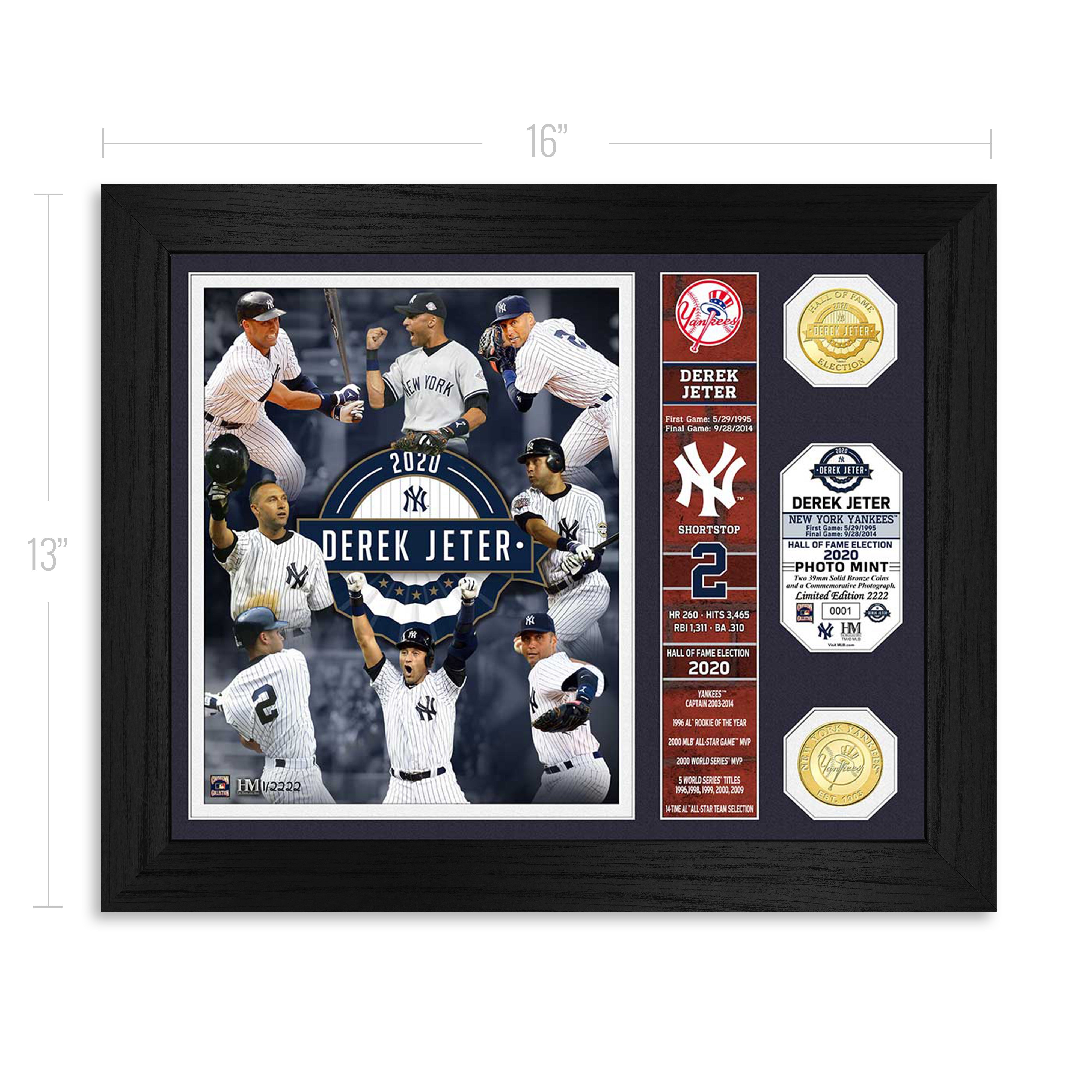 Derek Jeter 2020 HOF Induction Banner Bronze Coin Photo Mint