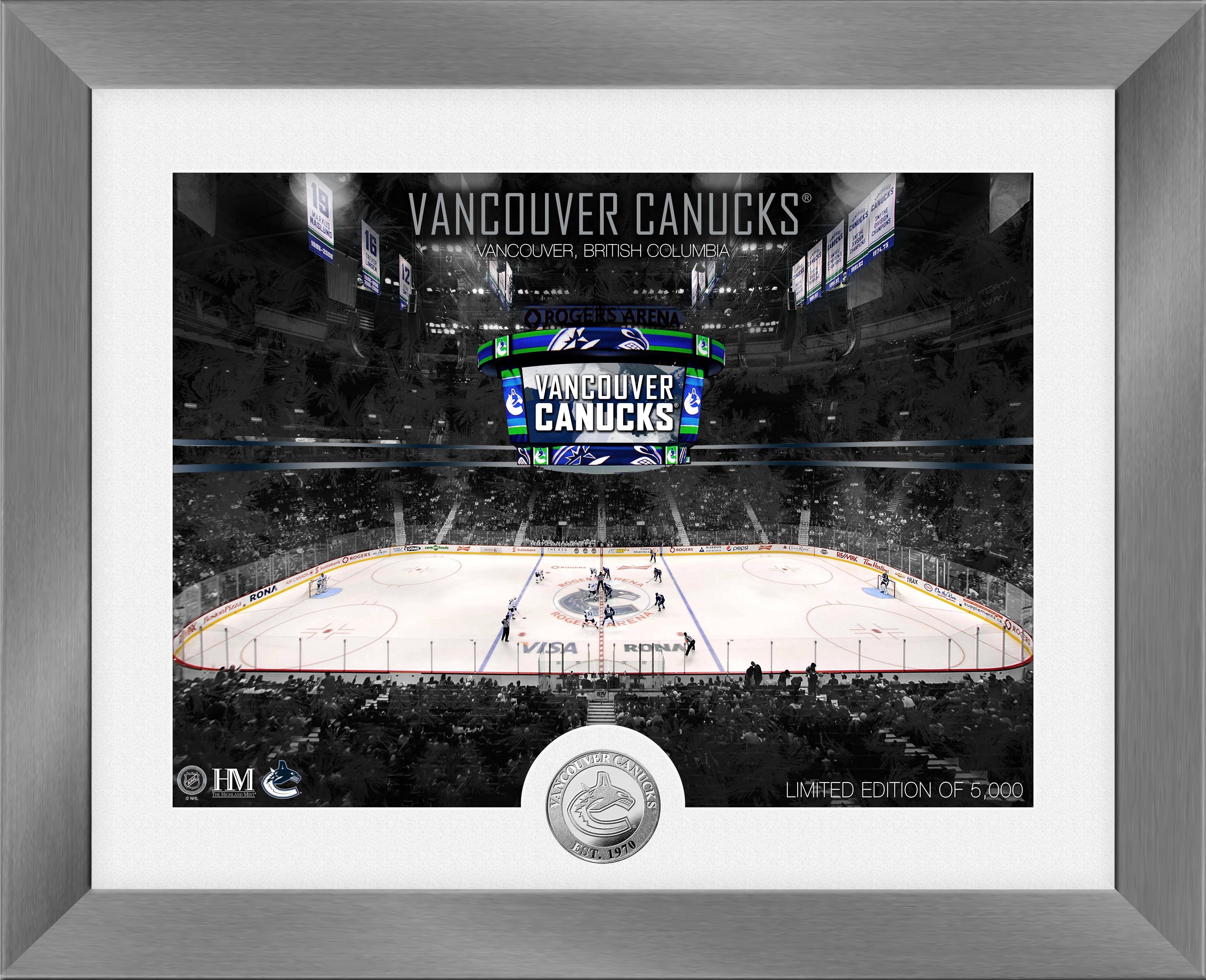 Vancouver Canucks Art Deco Silver Coin Photo Mint