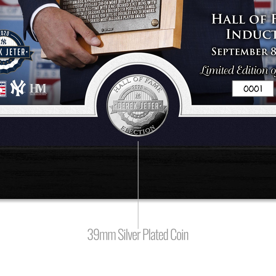 Derek Jeter Induction Day Silver Coin Photo Mint
