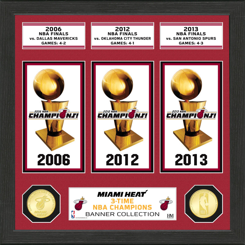 Miami Heat Champions Banner Bronze Coin Photo Mint