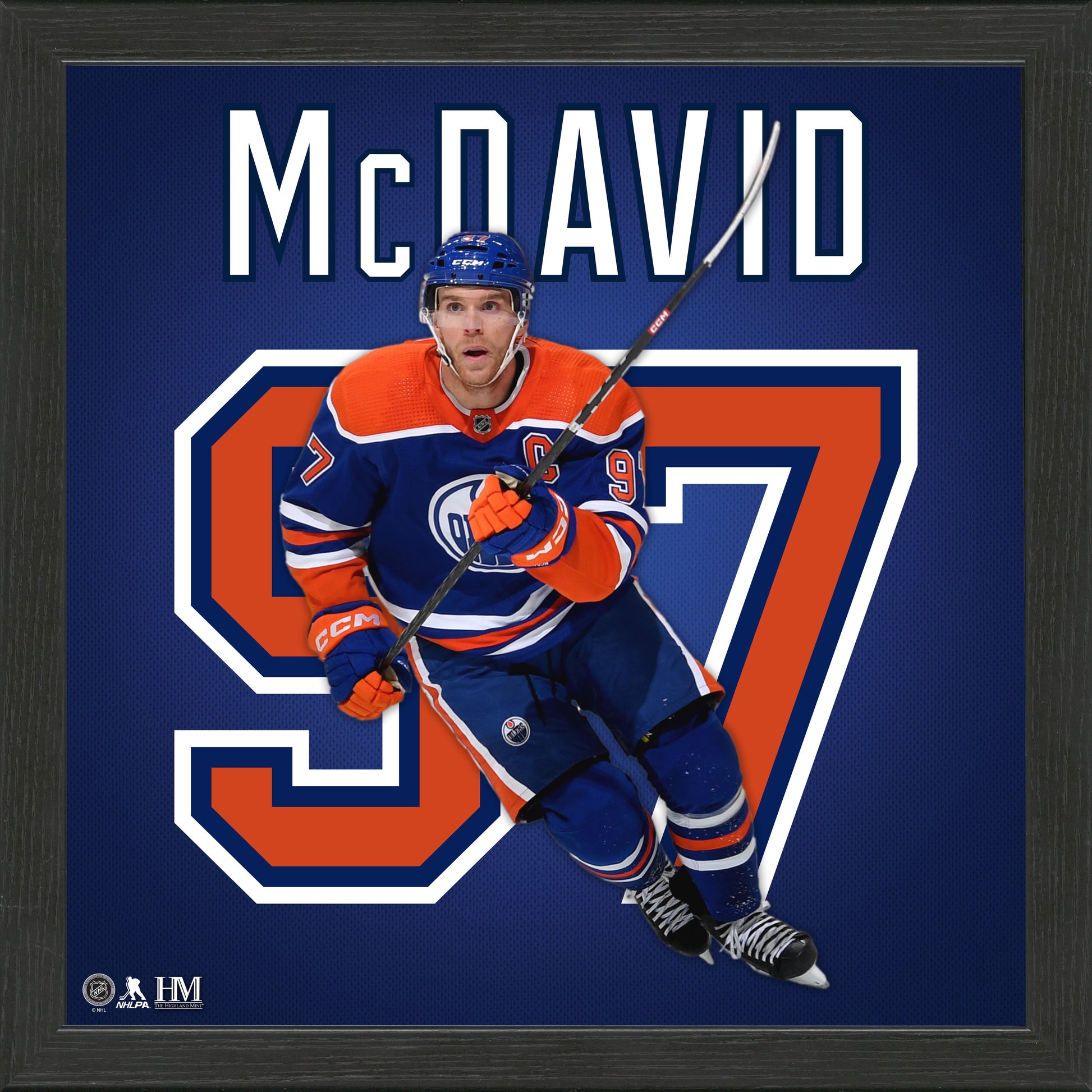 Connor McDavid Edmonton Oilers Impact Jersey Frame