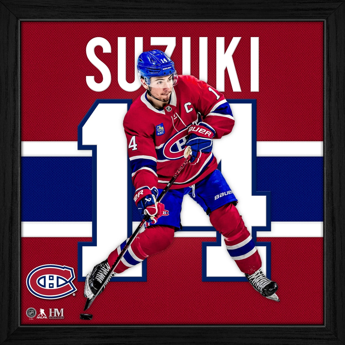 Nick Suzuki Montreal Canadiens Impact Jersey Frame