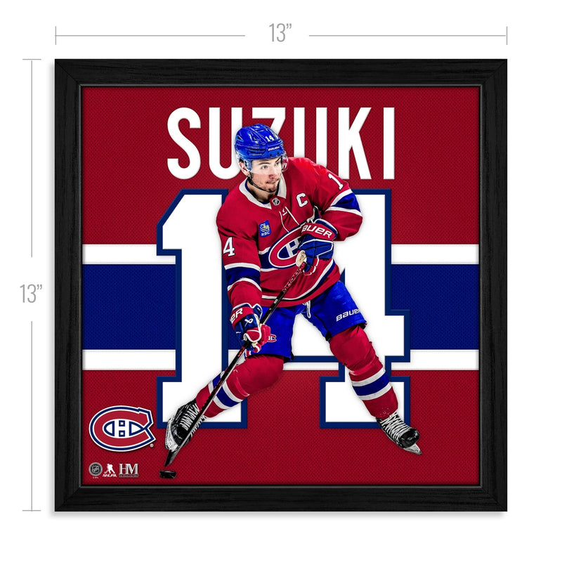 Nick Suzuki Montreal Canadiens Impact Jersey Frame